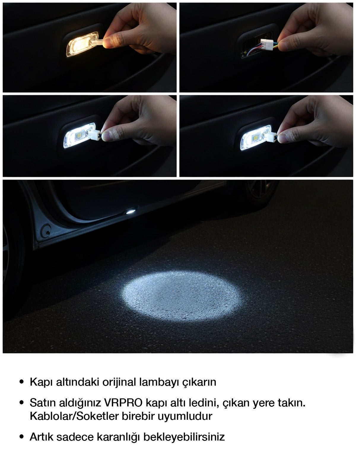 BMW Araca Özel Kapı Altı Logo Lazer Projektör - 2 Adet Led Aydınlatma