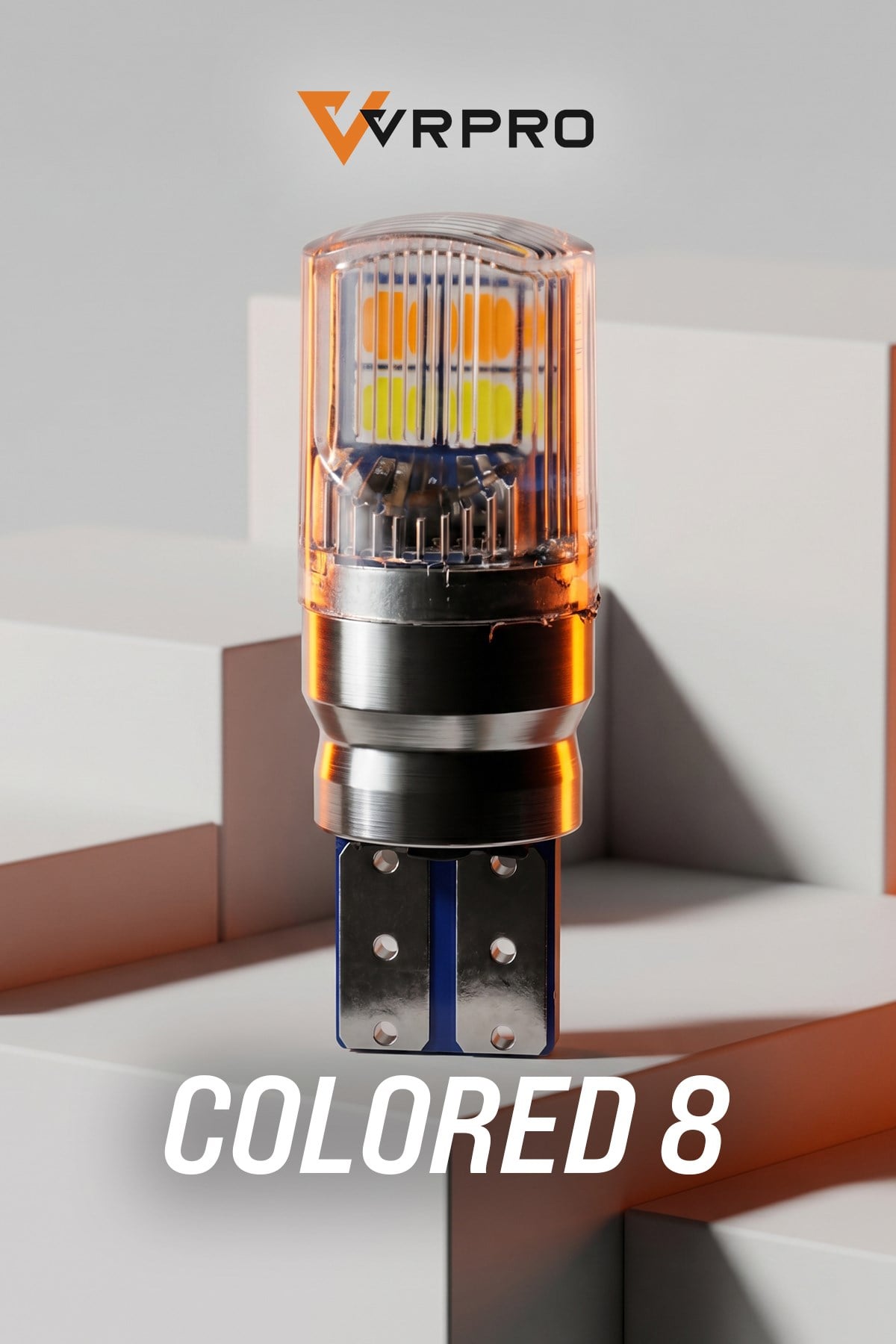 COLORED 8 LED T-10