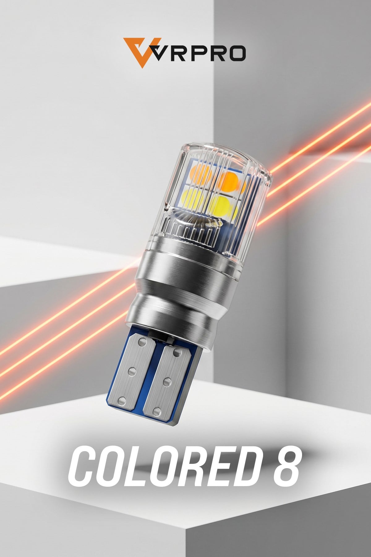 COLORED 8 LED T-10