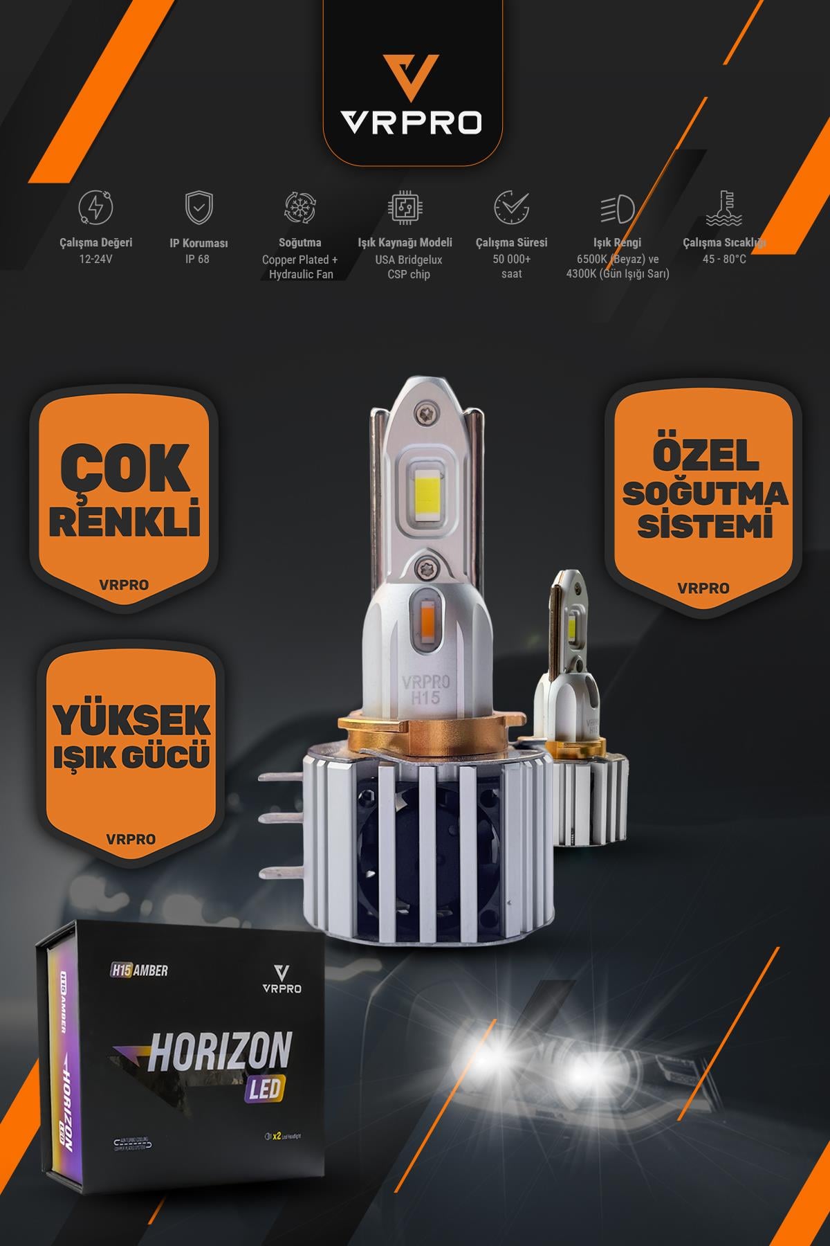 H15 GÜNDÜZ FARI AMBER - HORIZON