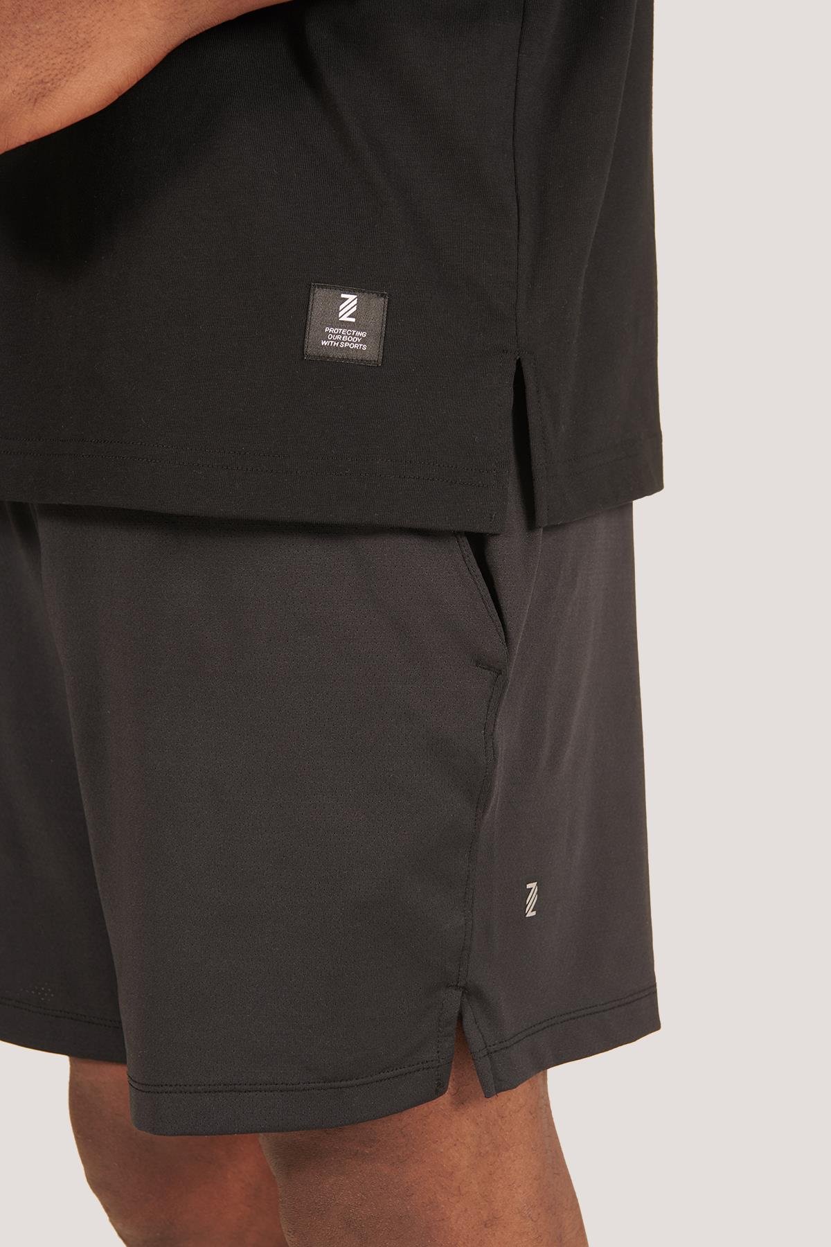 P-005654-Erkek 100% Pamuklu Oversize  Kısa Kol T-shirt-SİYAH