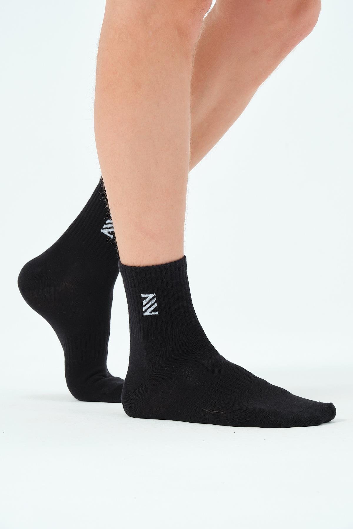 P-007209-Mevsimlik Unisex Soket Uzun Tenis Çorap-SİYAH