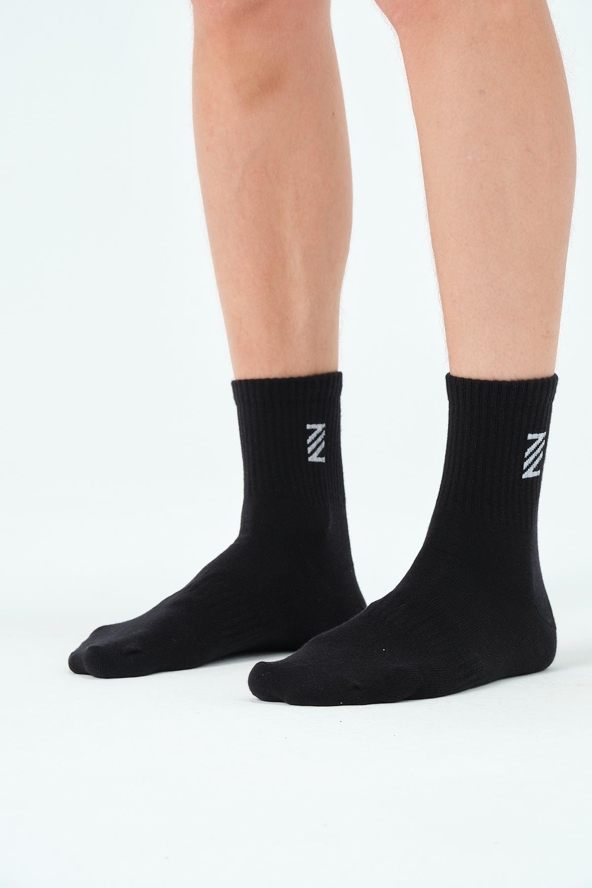 P-007209-Mevsimlik Unisex Soket Uzun Tenis Çorap-SİYAH