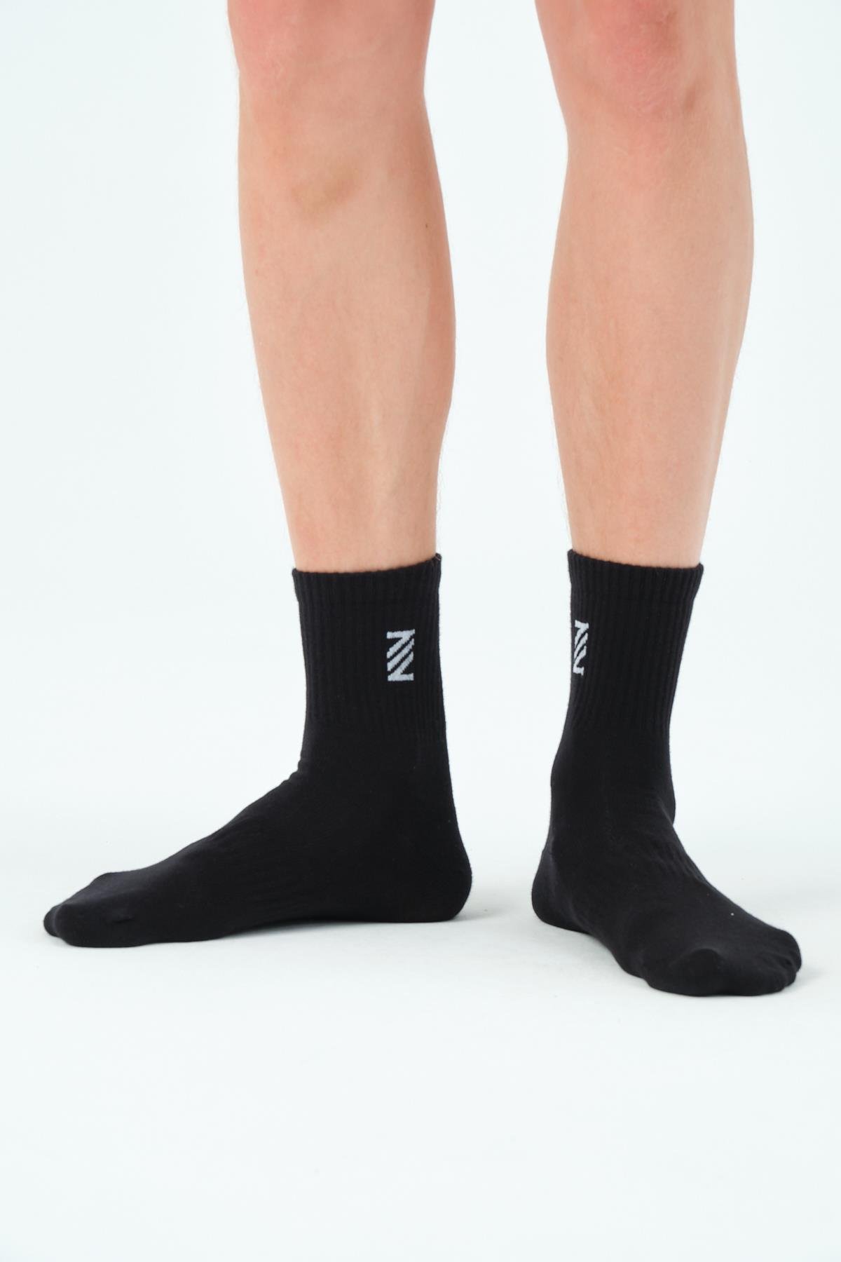 P-007209-Mevsimlik Unisex Soket Uzun Tenis Çorap-SİYAH