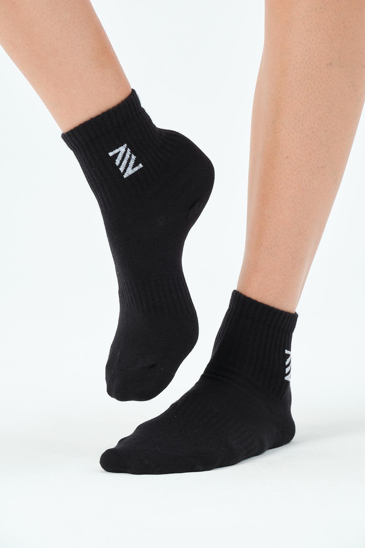 P-007209-Mevsimlik Unisex Soket Uzun Tenis Çorap-SİYAH