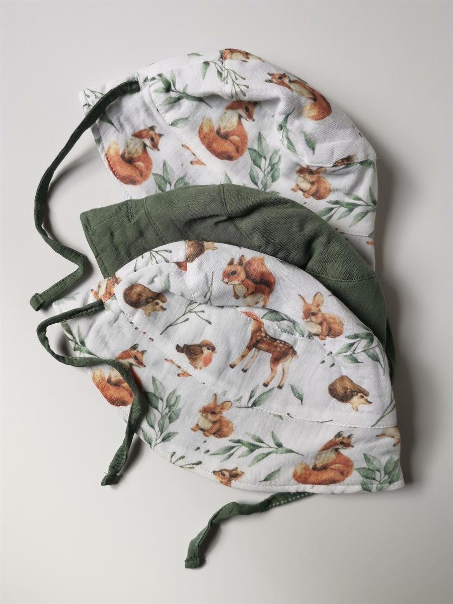 Little Forest-Müslin Bucket Çift Taraflı Şapka