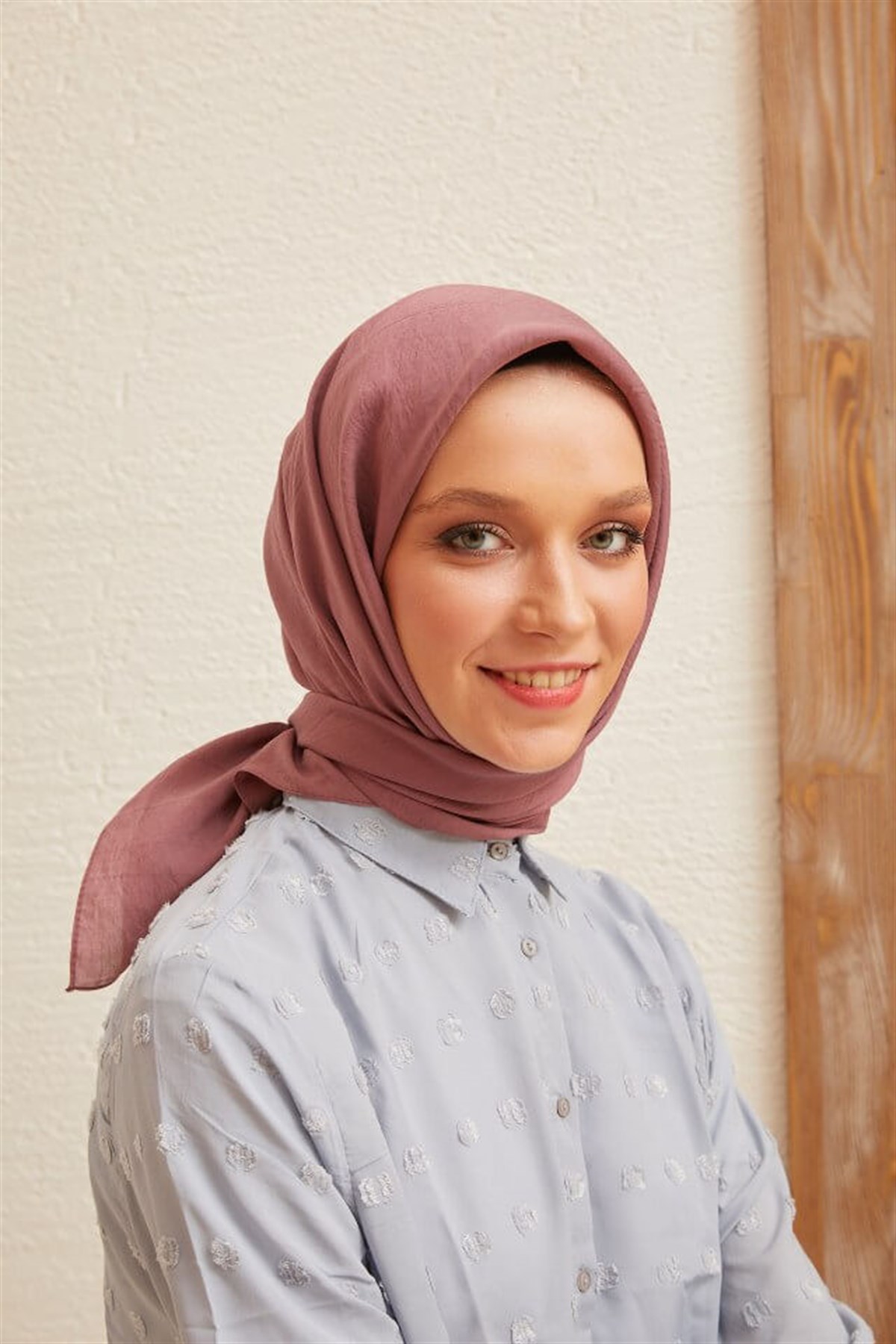 Düz İpek Viskon Eşarp Serisi Gül KurusuDüzİpek017Şalland