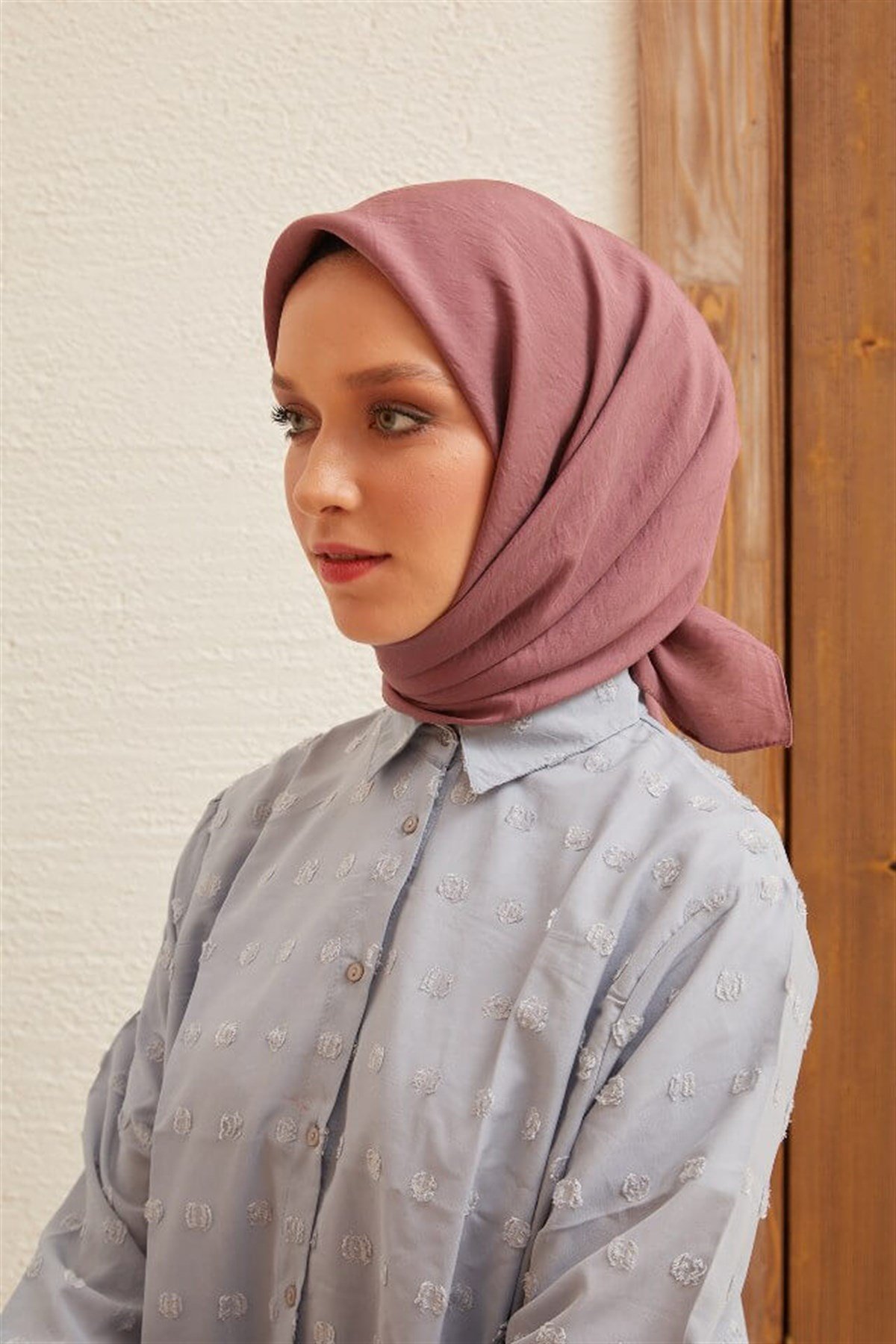 Düz İpek Viskon Eşarp Serisi Gül KurusuDüzİpek017Şalland