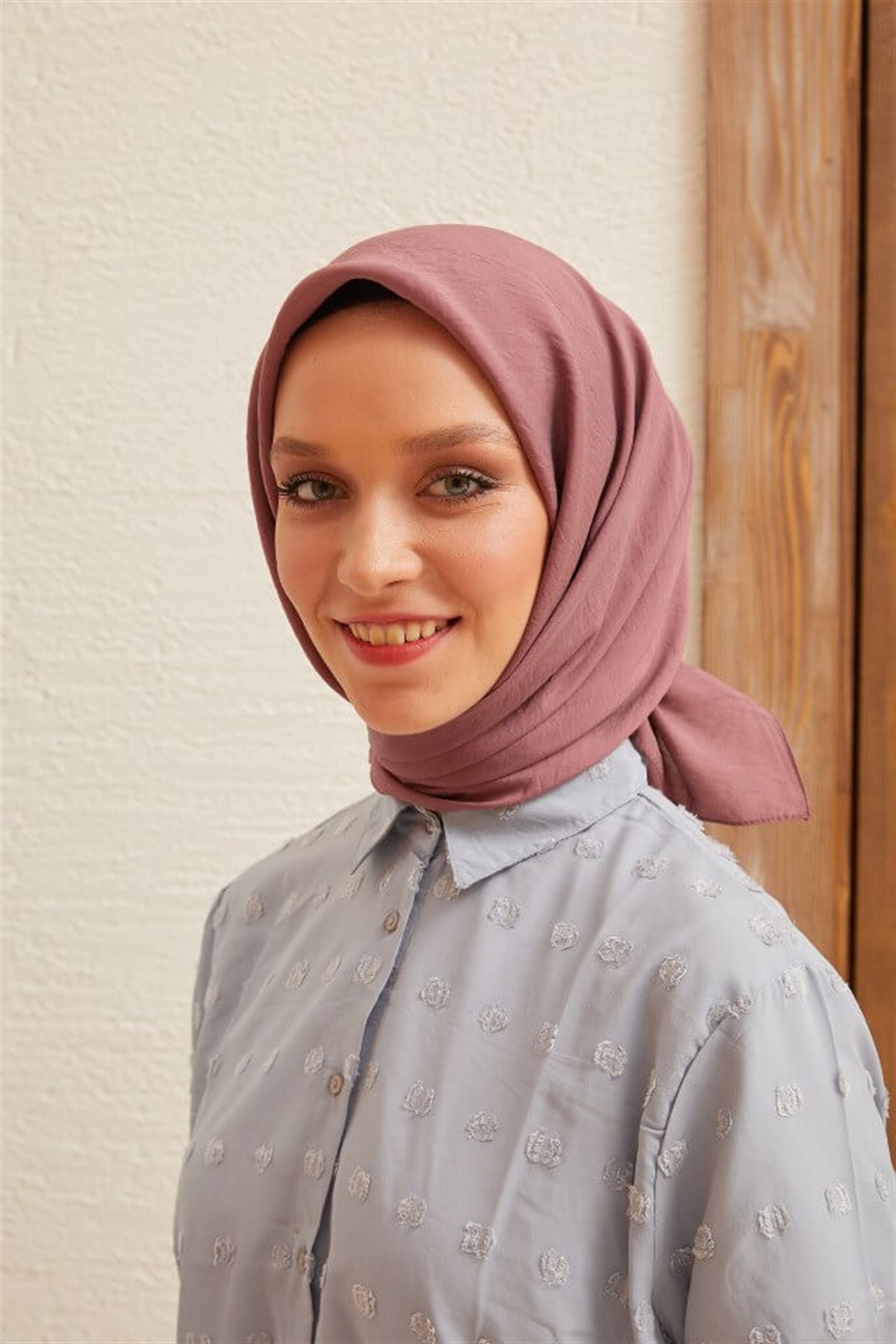 Düz İpek Viskon Eşarp Serisi Gül KurusuDüzİpek017Şalland