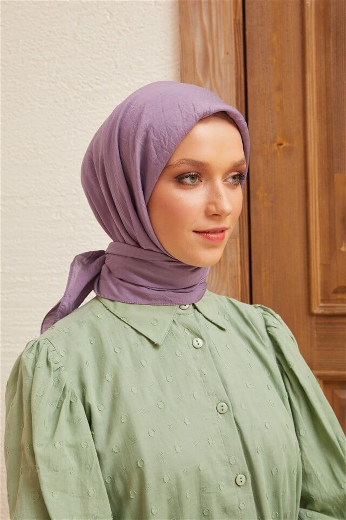 Düz İpek Viskon Eşarp Serisi LavantaDüzİpek031Şalland