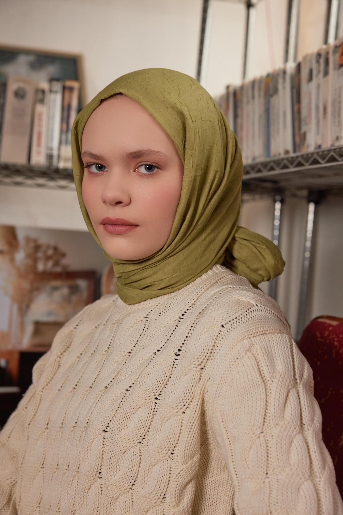 Şalland Bambu Şal ZeytinŞALLANDBAMBUKRAŞPAMUKŞAL10Şalland