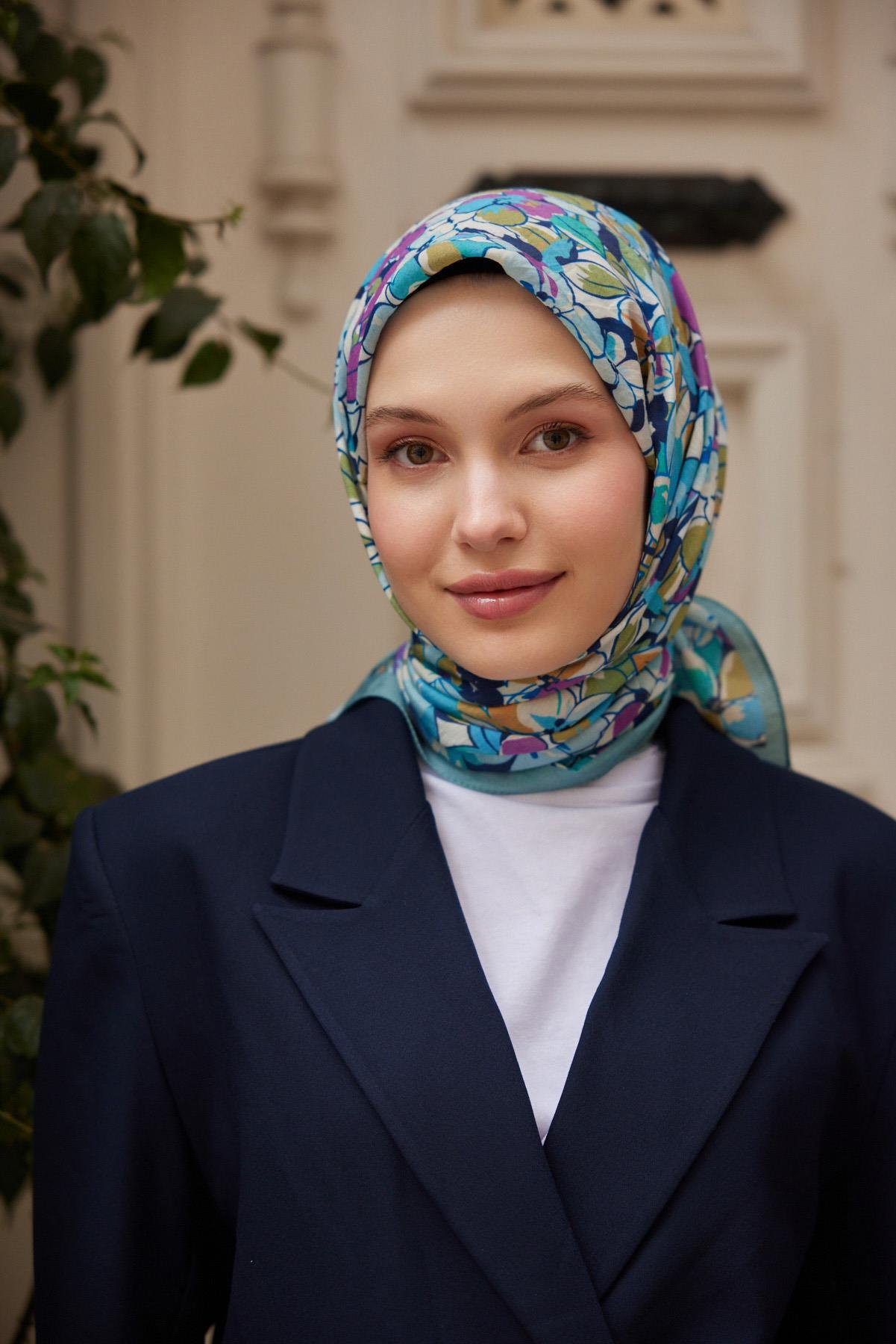 Şalland Baroq Desen Eşarp Turkuaz MaviSALLANDBAROQEŞARP2000Şalland