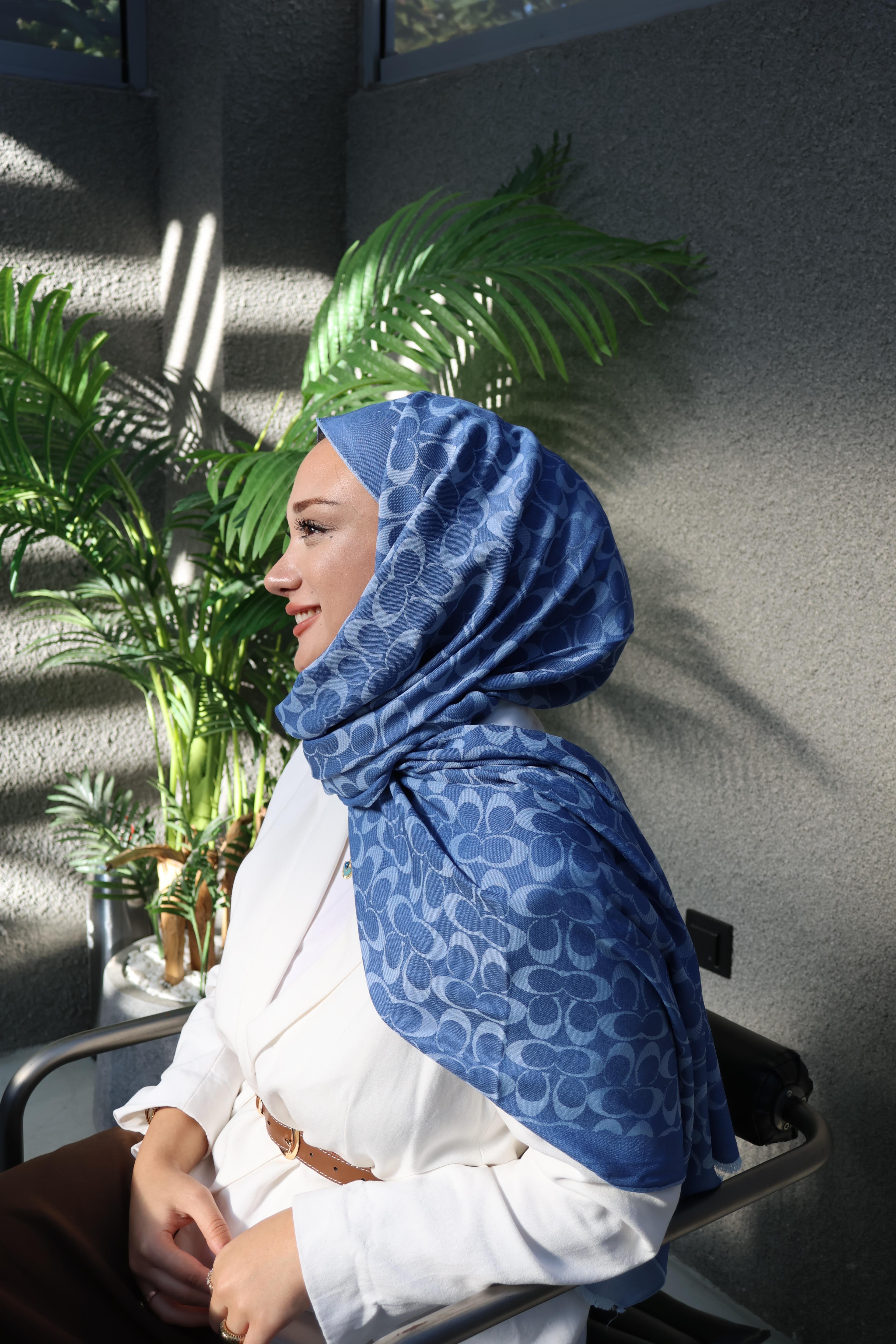 Şalland C Desen Yün Kaşmir Şal MaviCDSNYUNKASMIRSAL1000Şalland