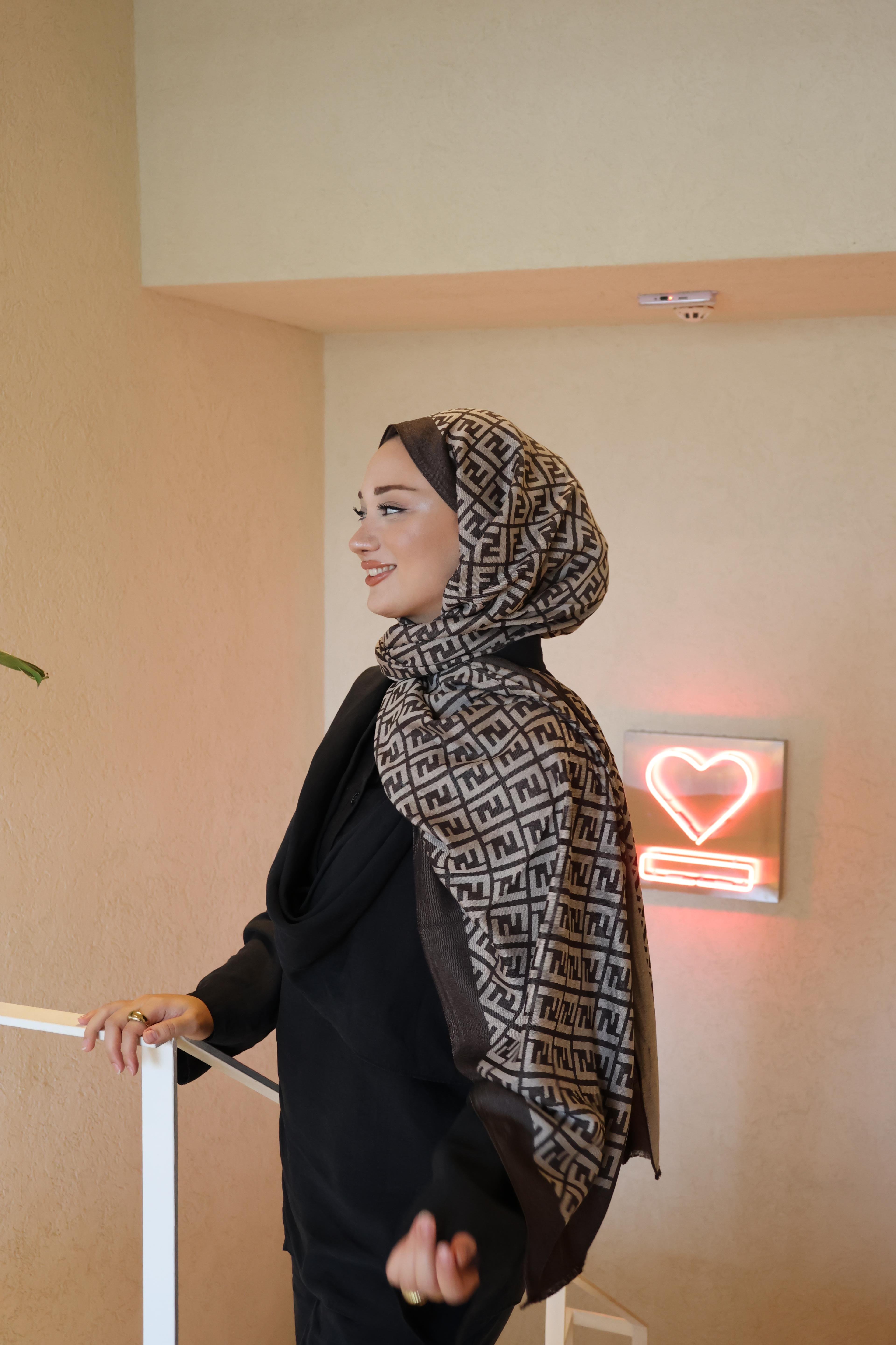 Şalland F Desen Yün Kaşmir Şal Acı KahveFDSNYUNKASMIRSAL1000Şalland