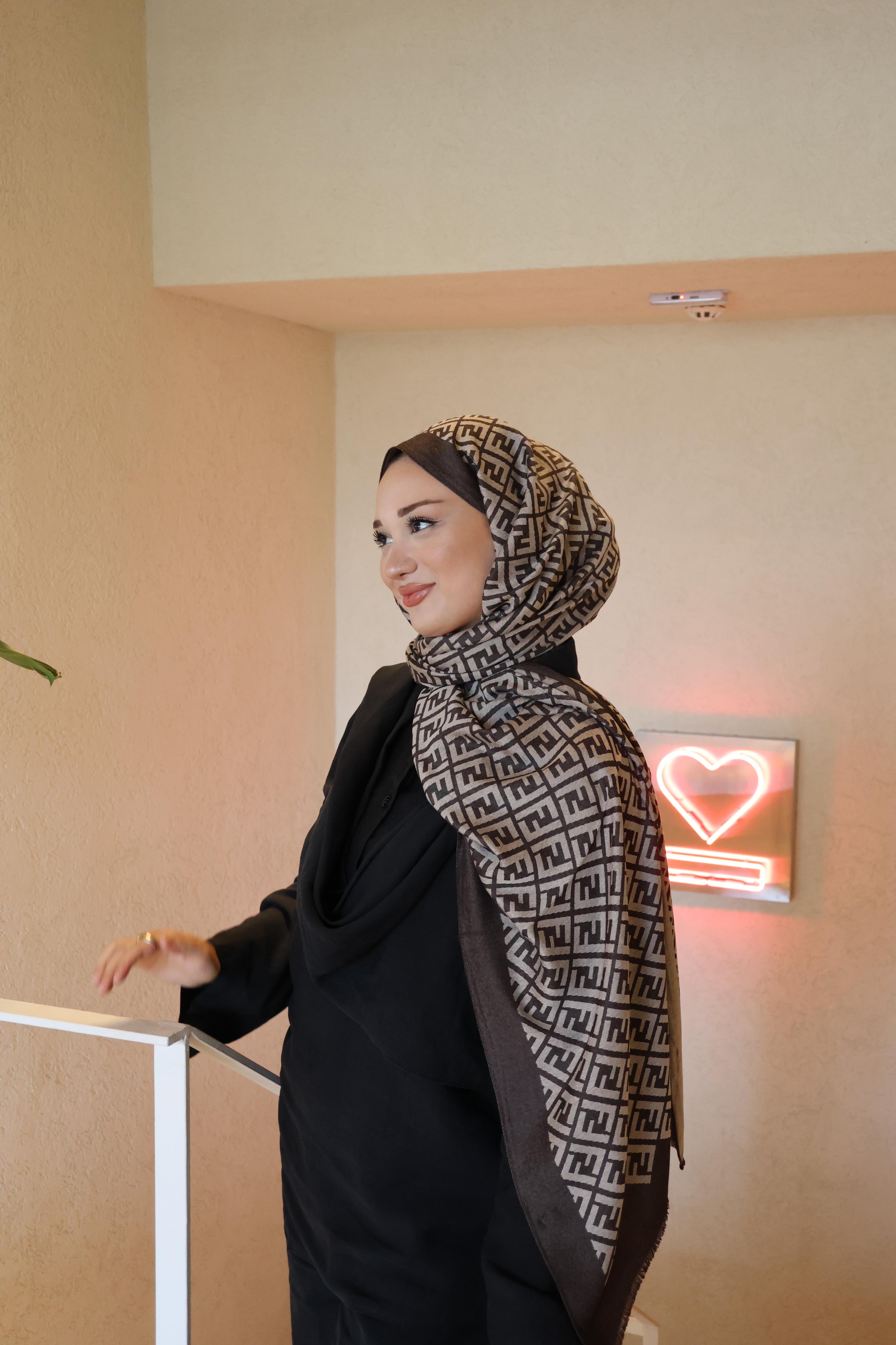 Şalland F Desen Yün Kaşmir Şal Acı KahveFDSNYUNKASMIRSAL1000Şalland