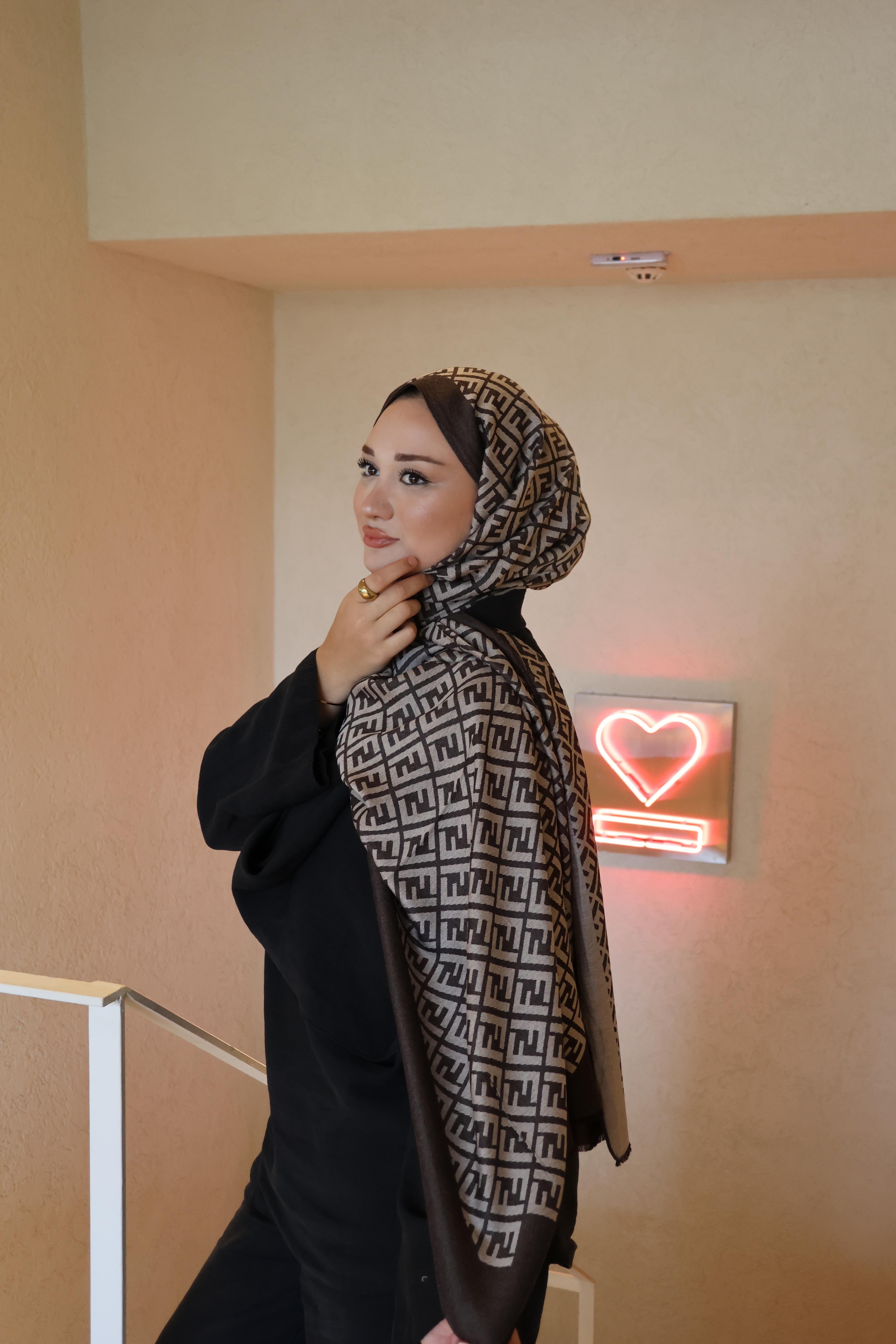 Şalland F Desen Yün Kaşmir Şal Acı KahveFDSNYUNKASMIRSAL1000Şalland