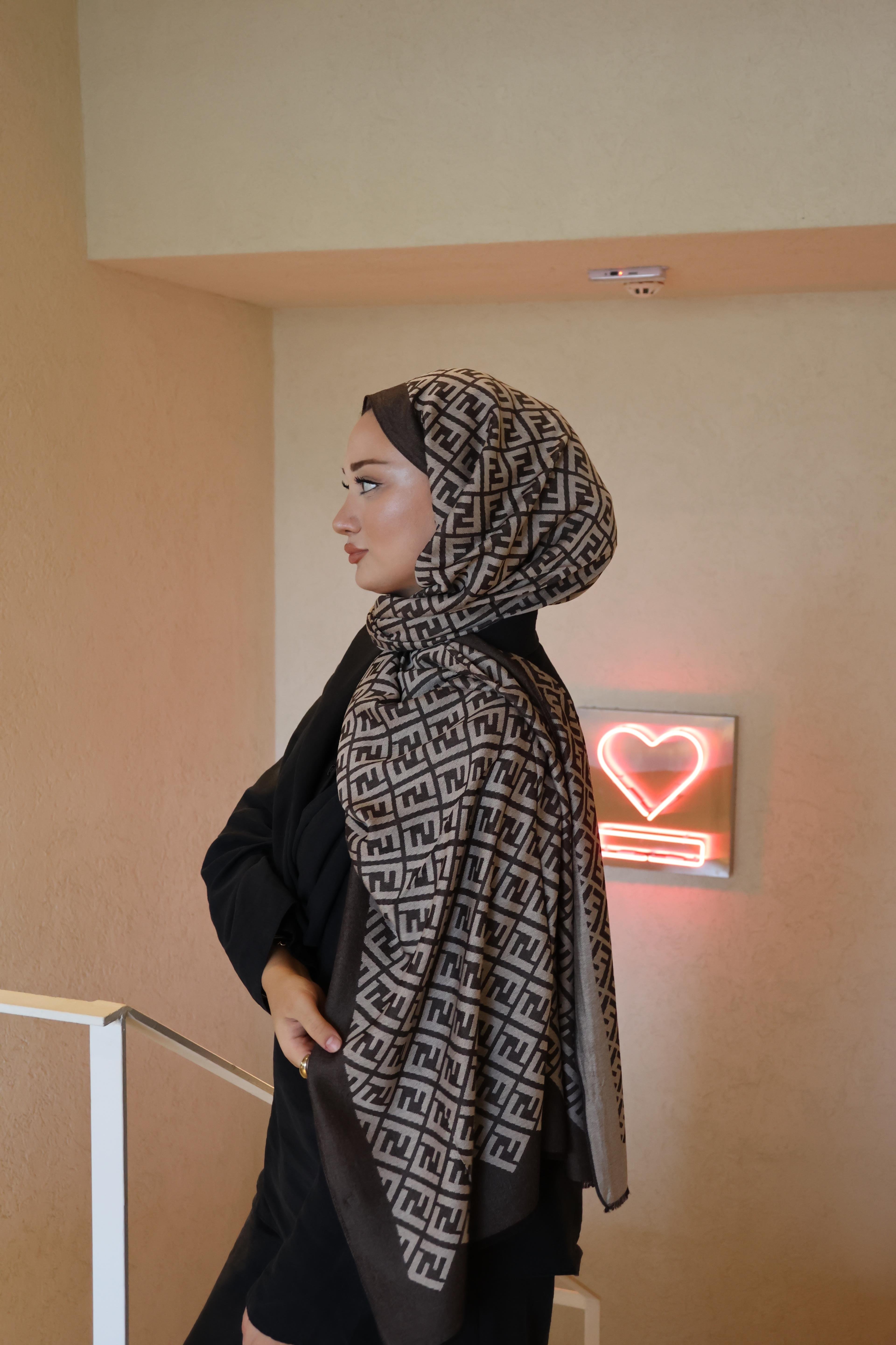 Şalland F Desen Yün Kaşmir Şal Acı KahveFDSNYUNKASMIRSAL1000Şalland