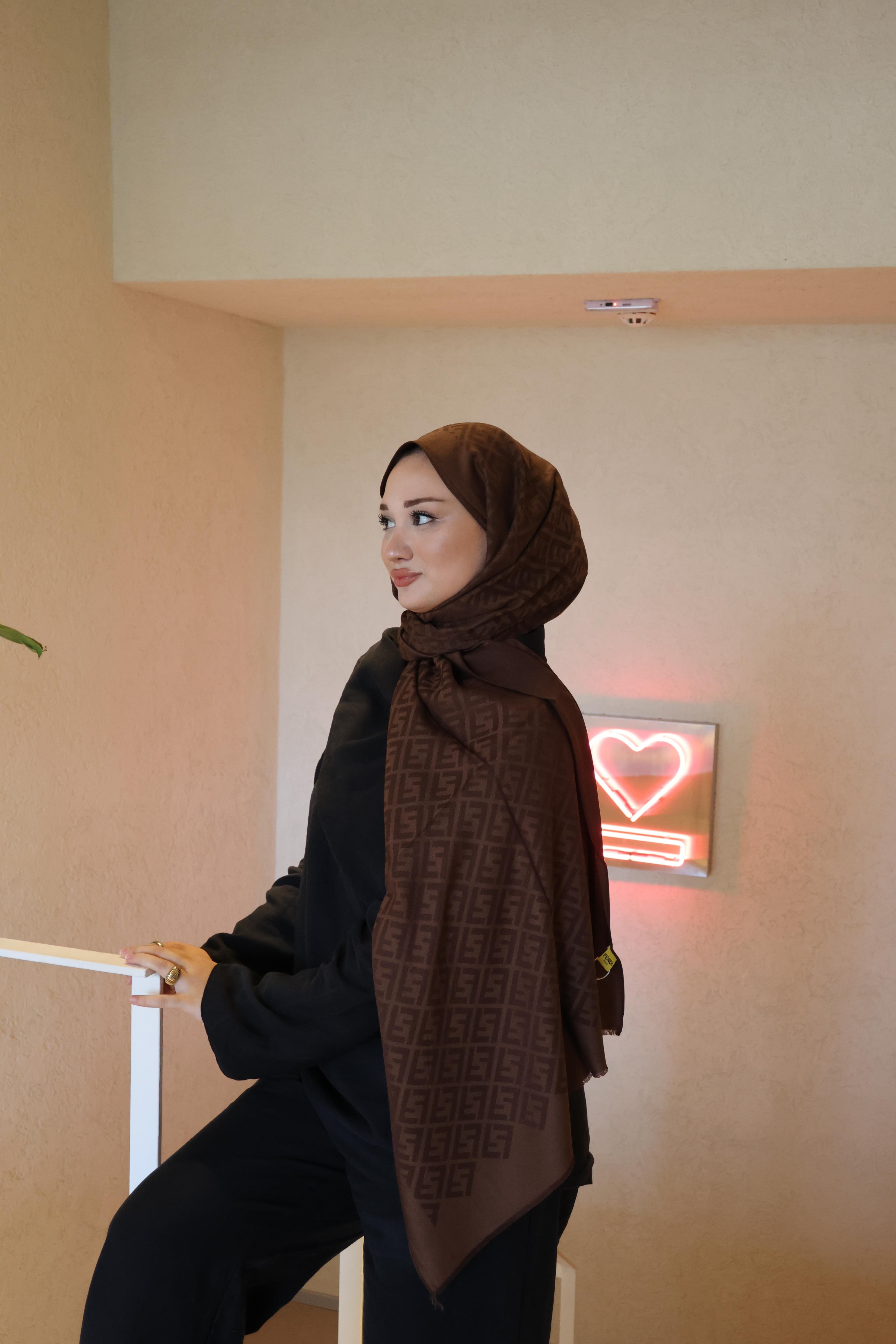 Şalland F Desen Yün Kaşmir Şal Çikolata KahveFDSNYUNKASMIRSAL1000Şalland