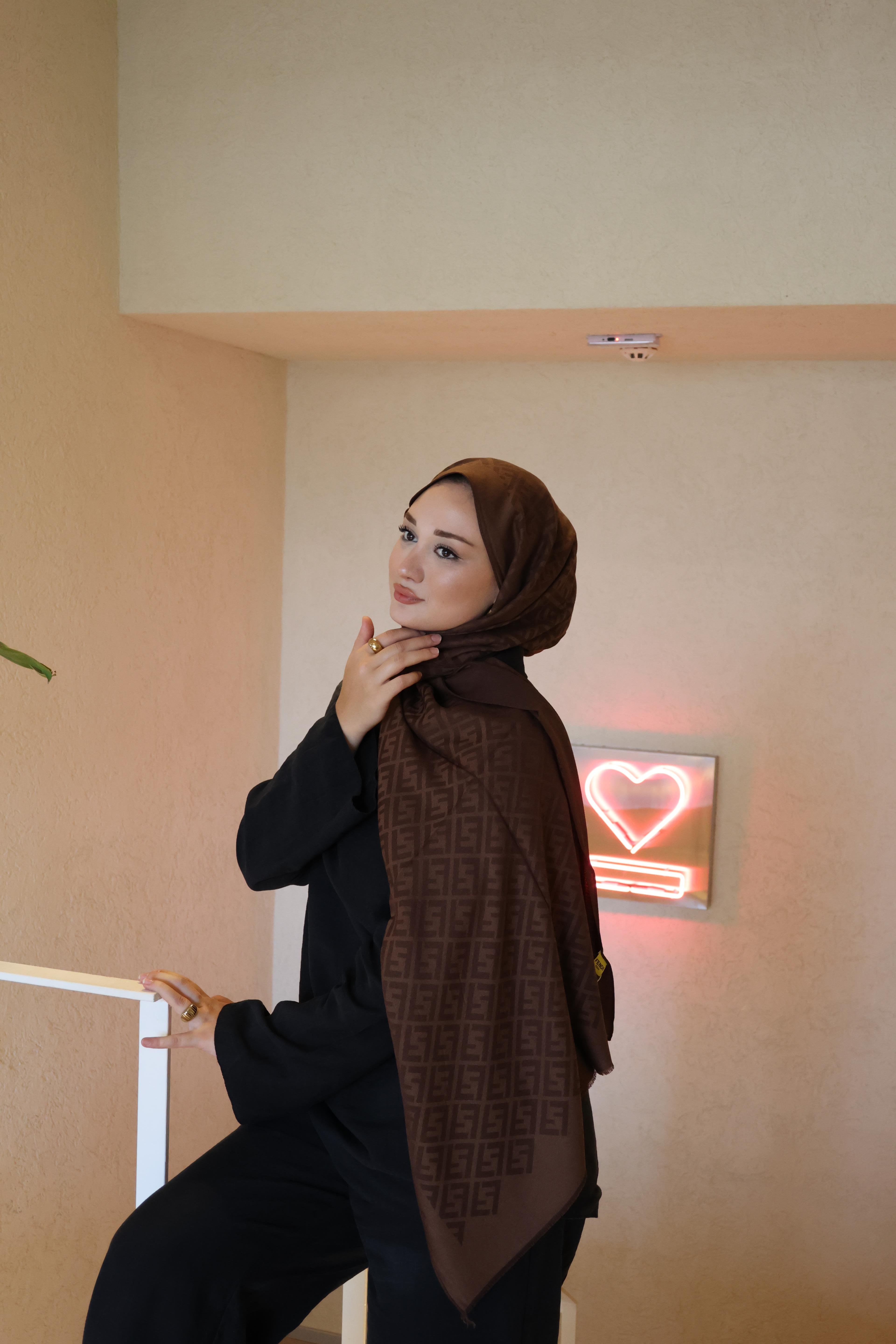 Şalland F Desen Yün Kaşmir Şal Çikolata KahveFDSNYUNKASMIRSAL1000Şalland