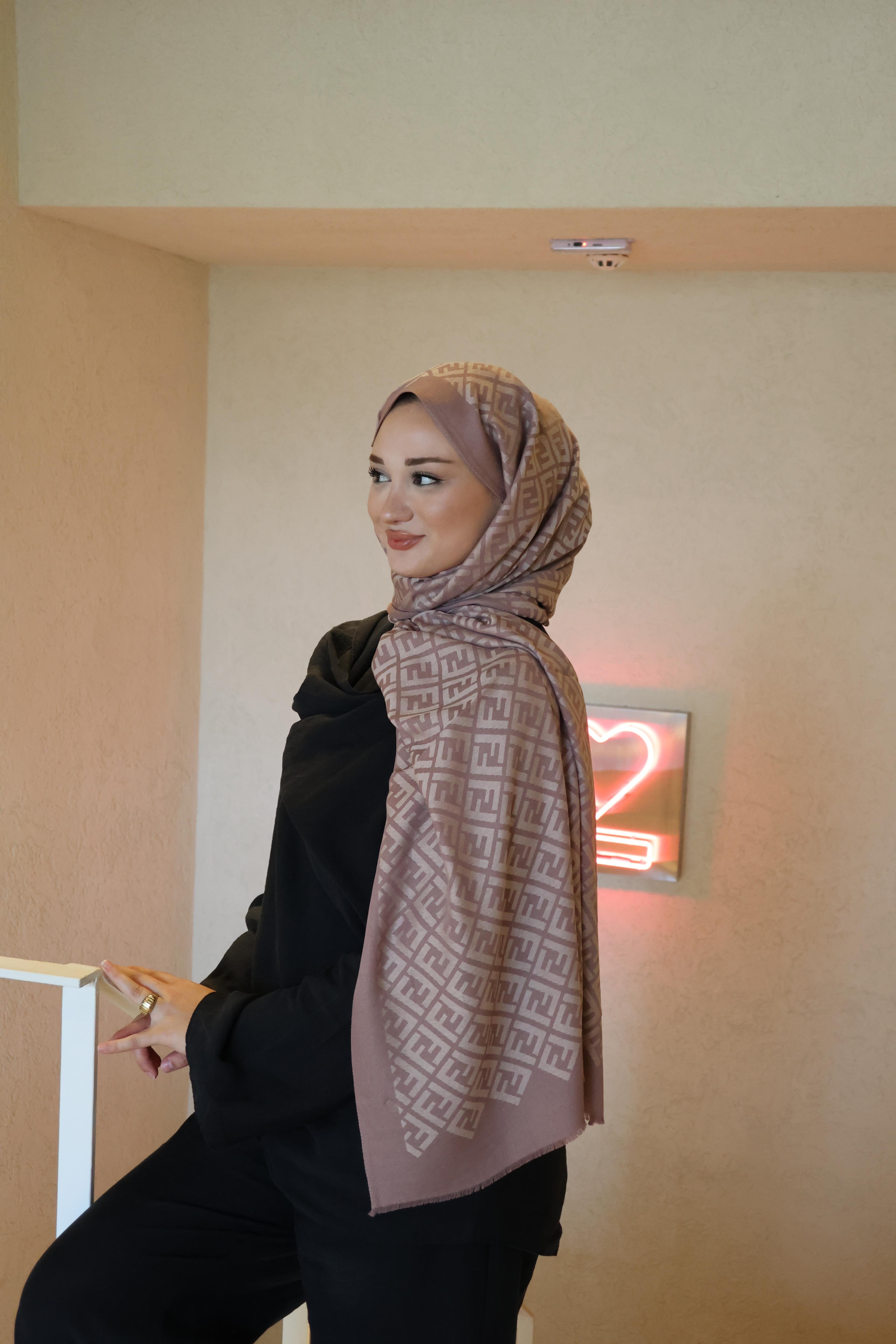 Şalland F Desen Yün Kaşmir Şal Pembe VizonFDSNYUNKASMIRSAL1000Şalland