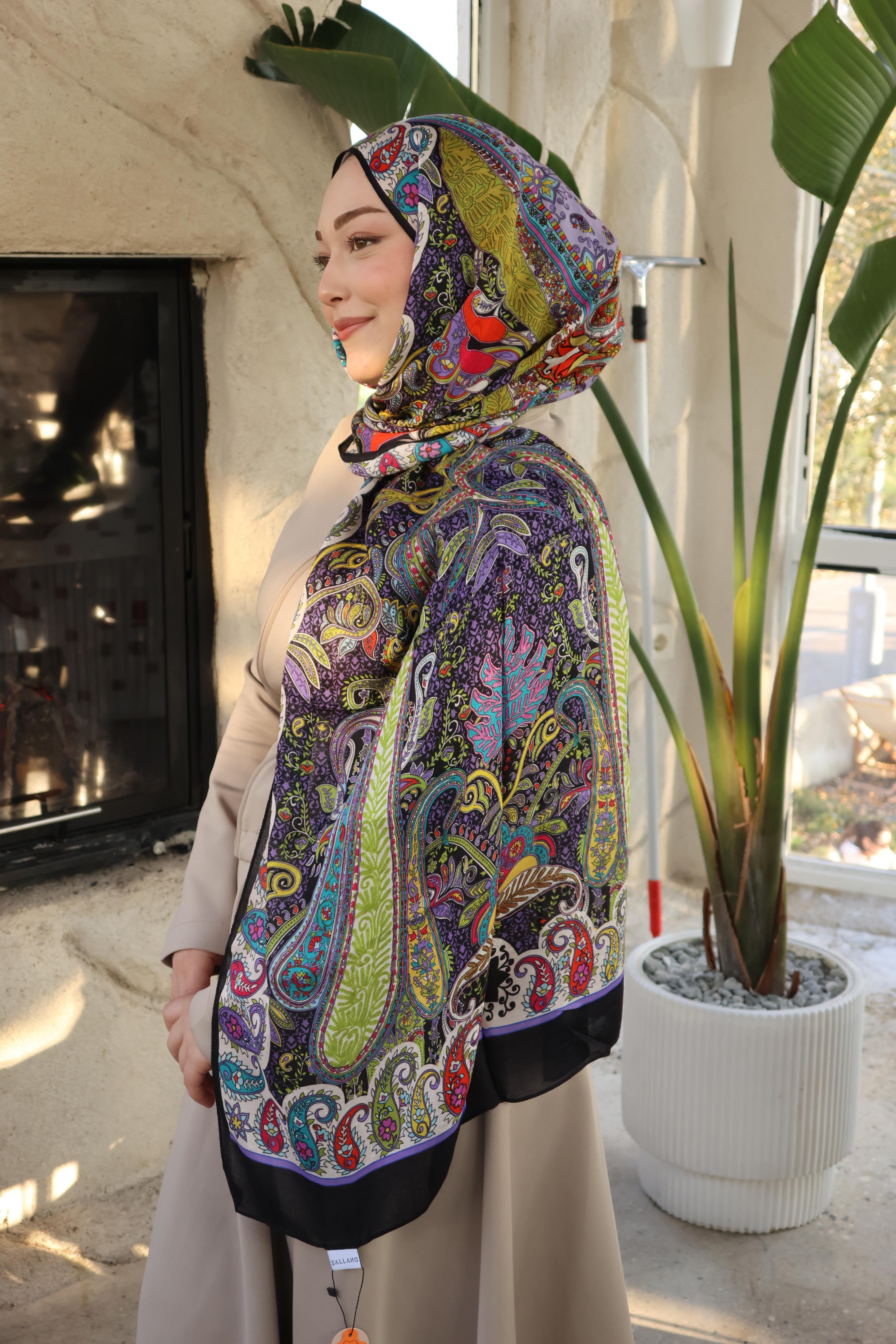 Salland İpek Kaşmir Etnik Desen Şal SALLANDIPEKKSMRSAL4002ŞALLAND