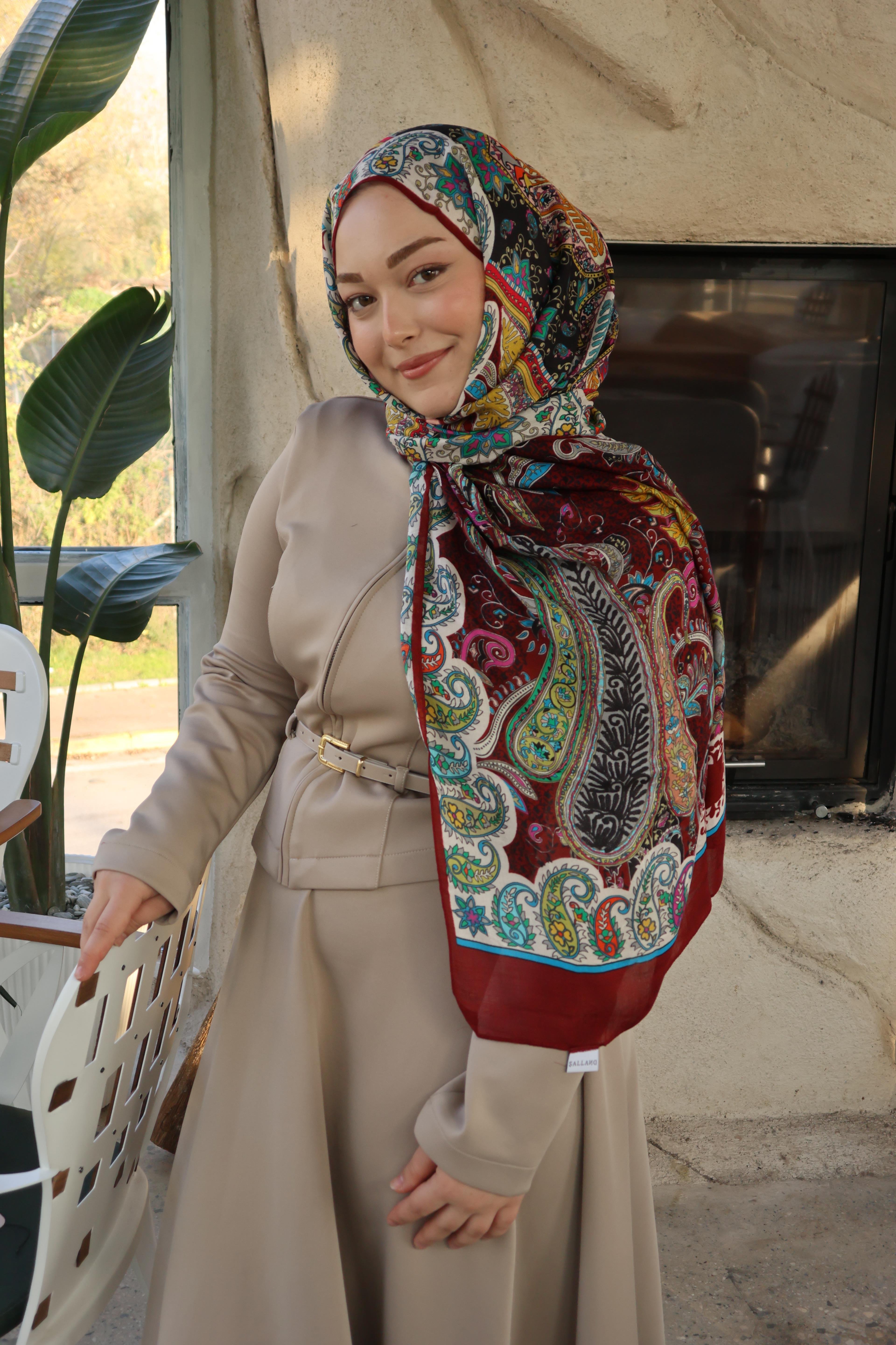 Salland İpek Kaşmir Etnik Desen Şal SALLANDIPEKKSMRSAL4007ŞALLAND