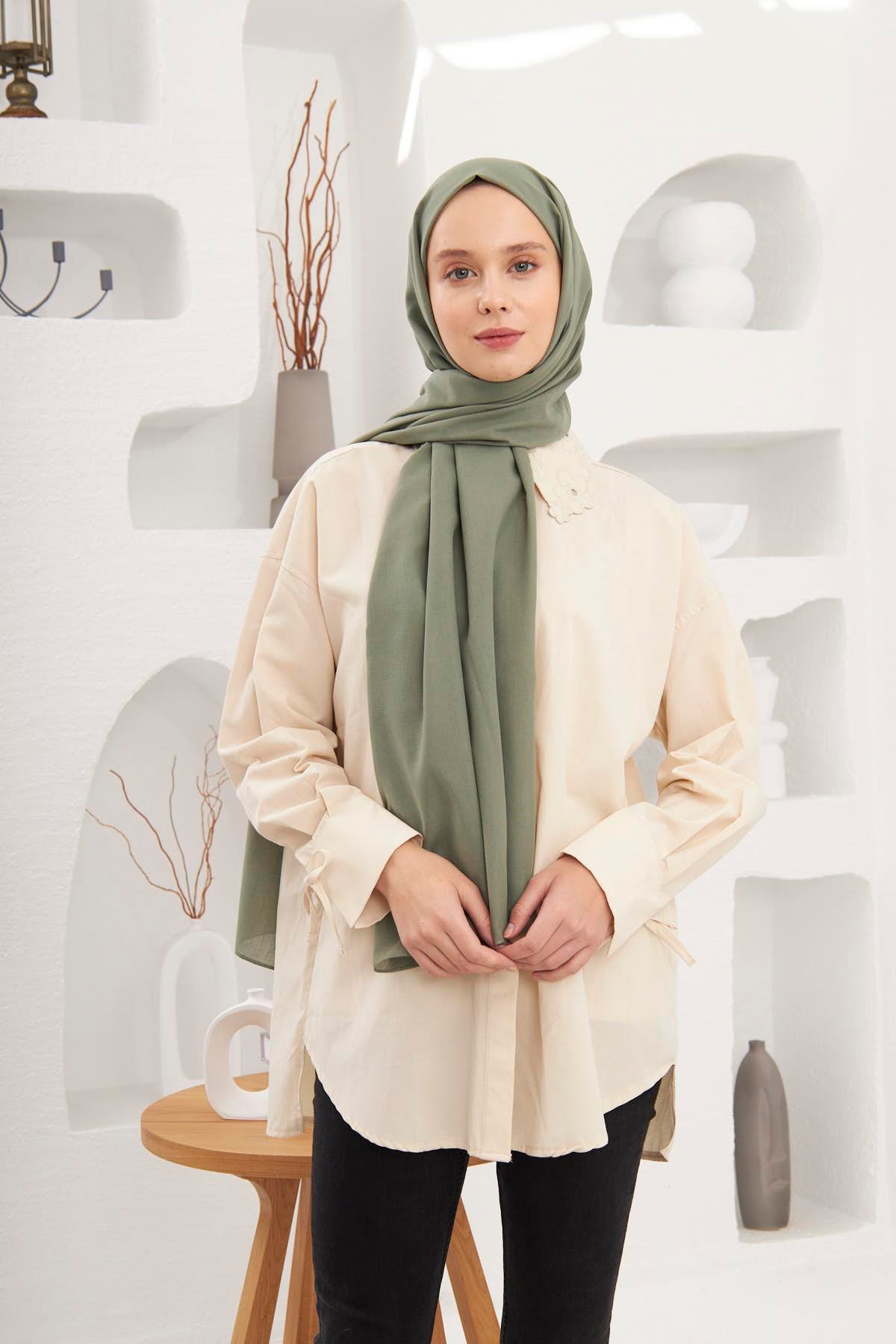 Şalland Pamuklu Şal Zeytin Yaprağıpamuk0013Şalland