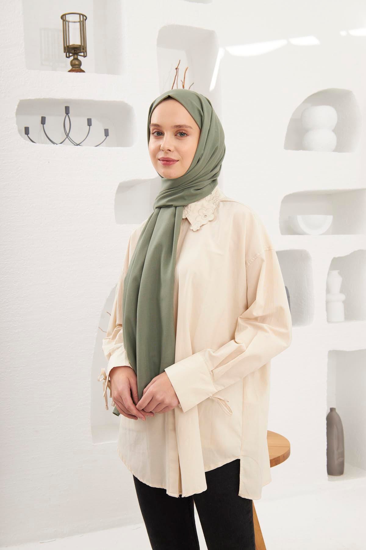 Şalland Pamuklu Şal Zeytin Yaprağıpamuk0013Şalland