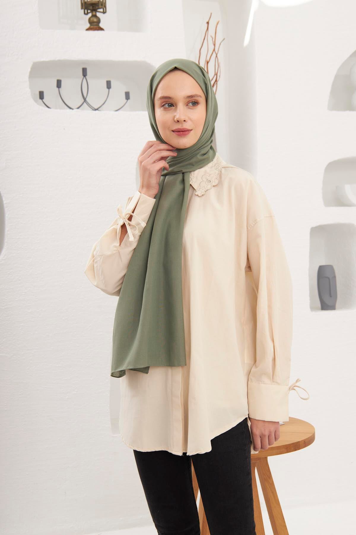 Şalland Pamuklu Şal Zeytin Yaprağıpamuk0013Şalland