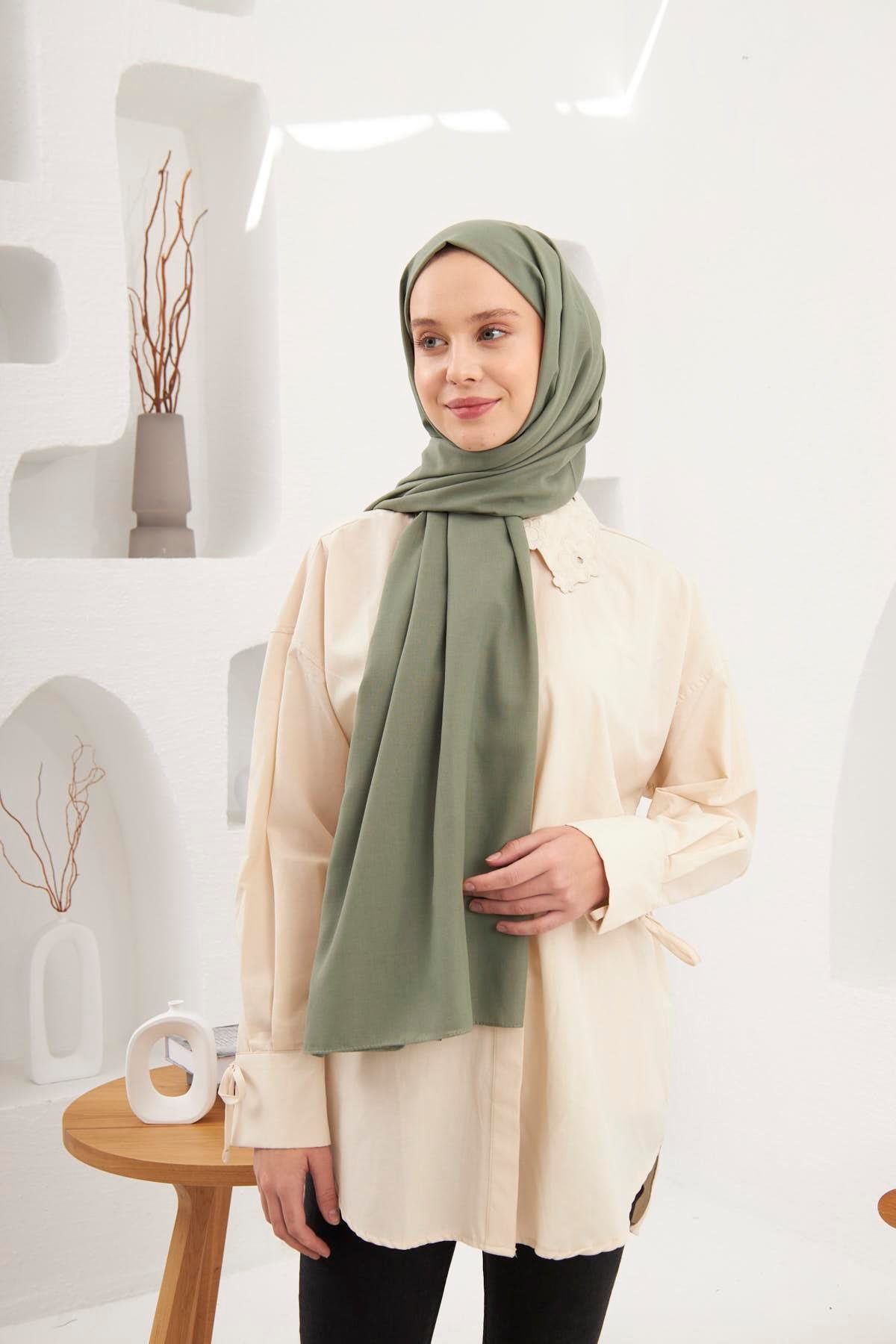 Şalland Pamuklu Şal Zeytin Yaprağıpamuk0013Şalland