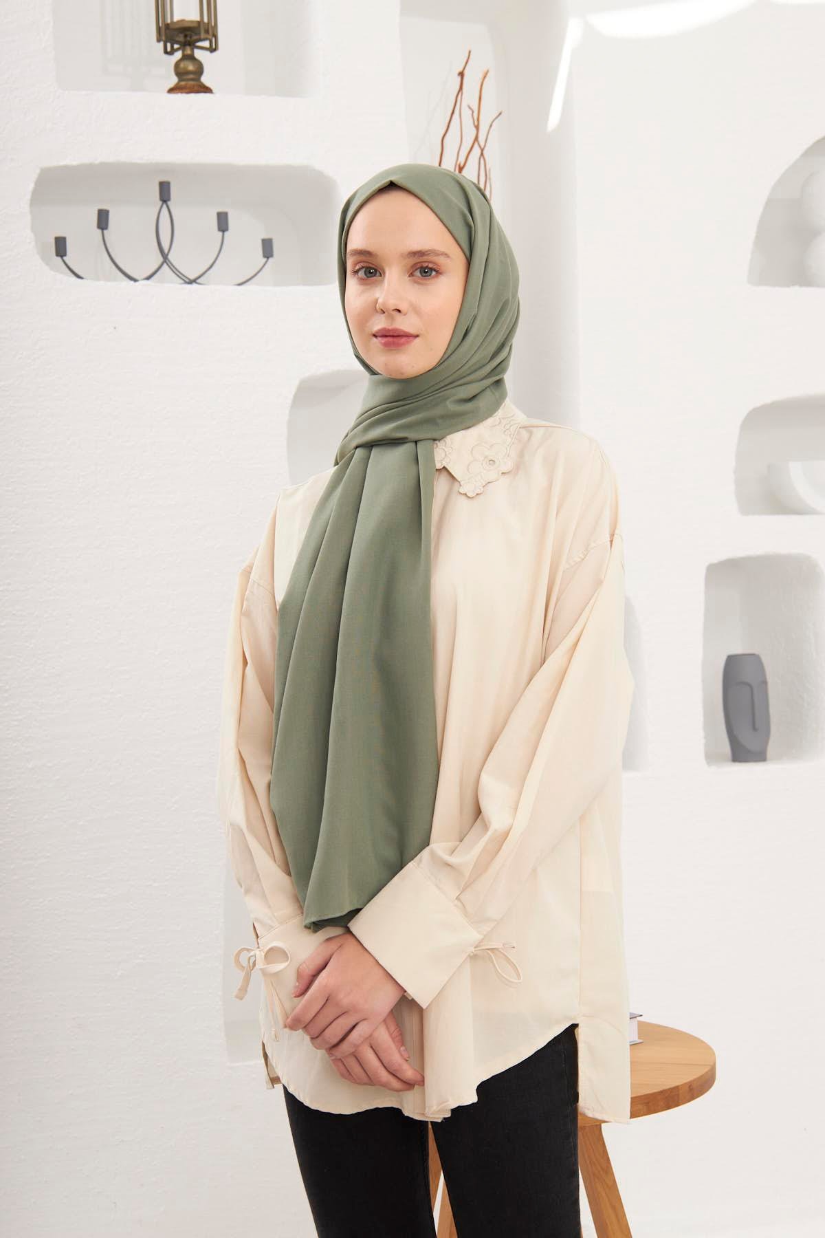 Şalland Pamuklu Şal Zeytin Yaprağıpamuk0013Şalland