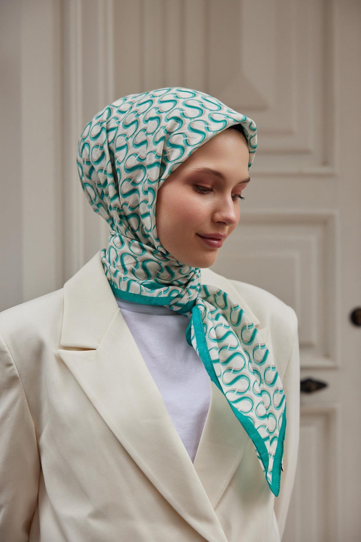 Şalland S Desen Baroq Eşarp TurkuazSALLANDBAROQEŞARP2000Şalland