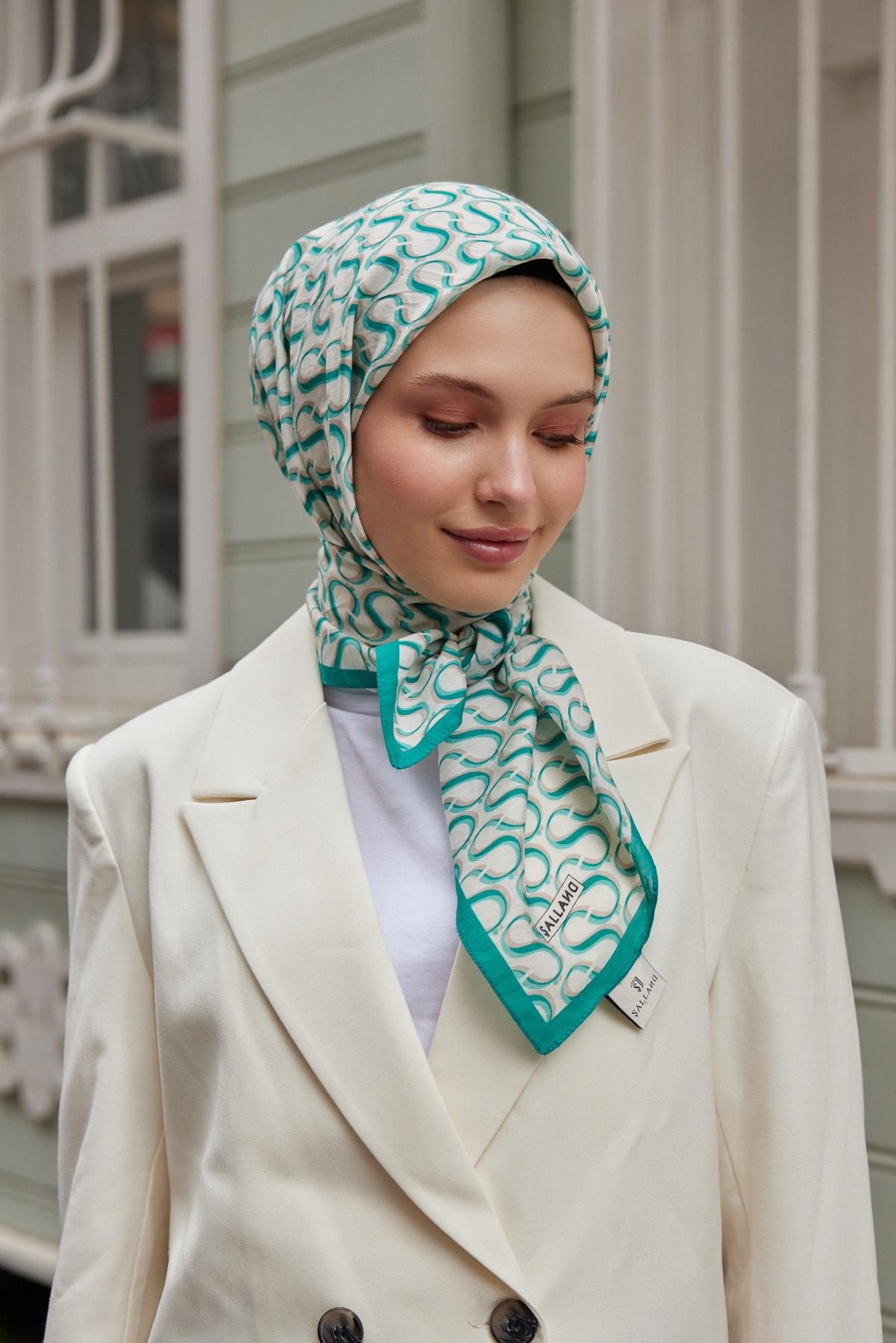 Şalland S Desen Baroq Eşarp TurkuazSALLANDBAROQEŞARP2000Şalland