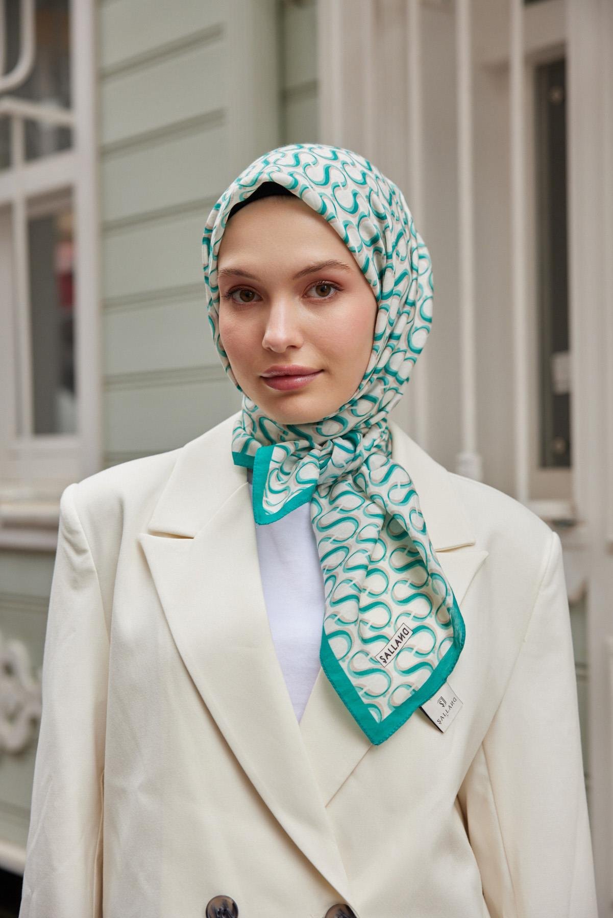 Şalland S Desen Baroq Eşarp TurkuazSALLANDBAROQEŞARP2000Şalland