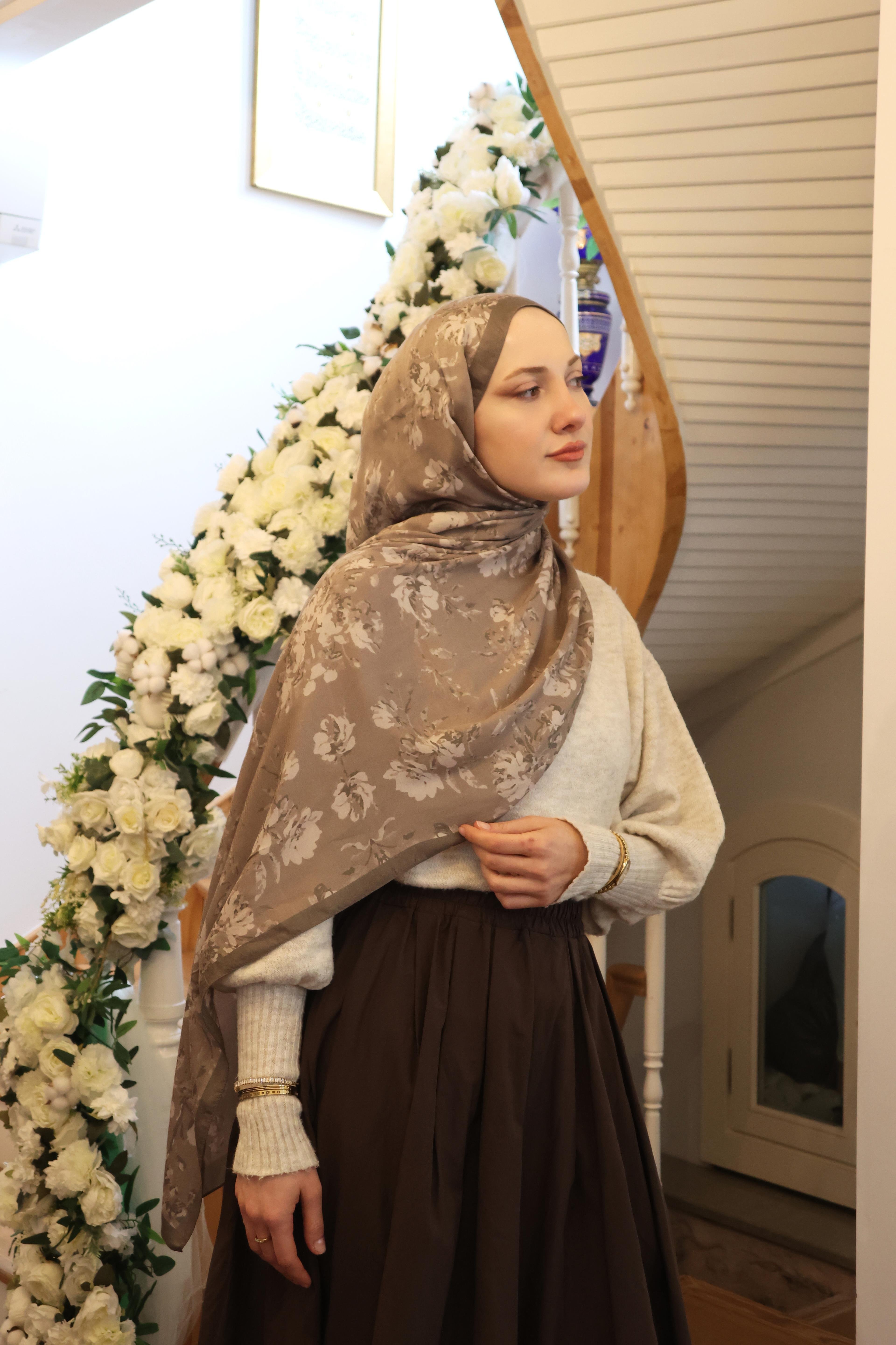 Şalland Vera Desenli Pamuk Viskon Şal VizonVERADSNPAMSAL1000Şalland