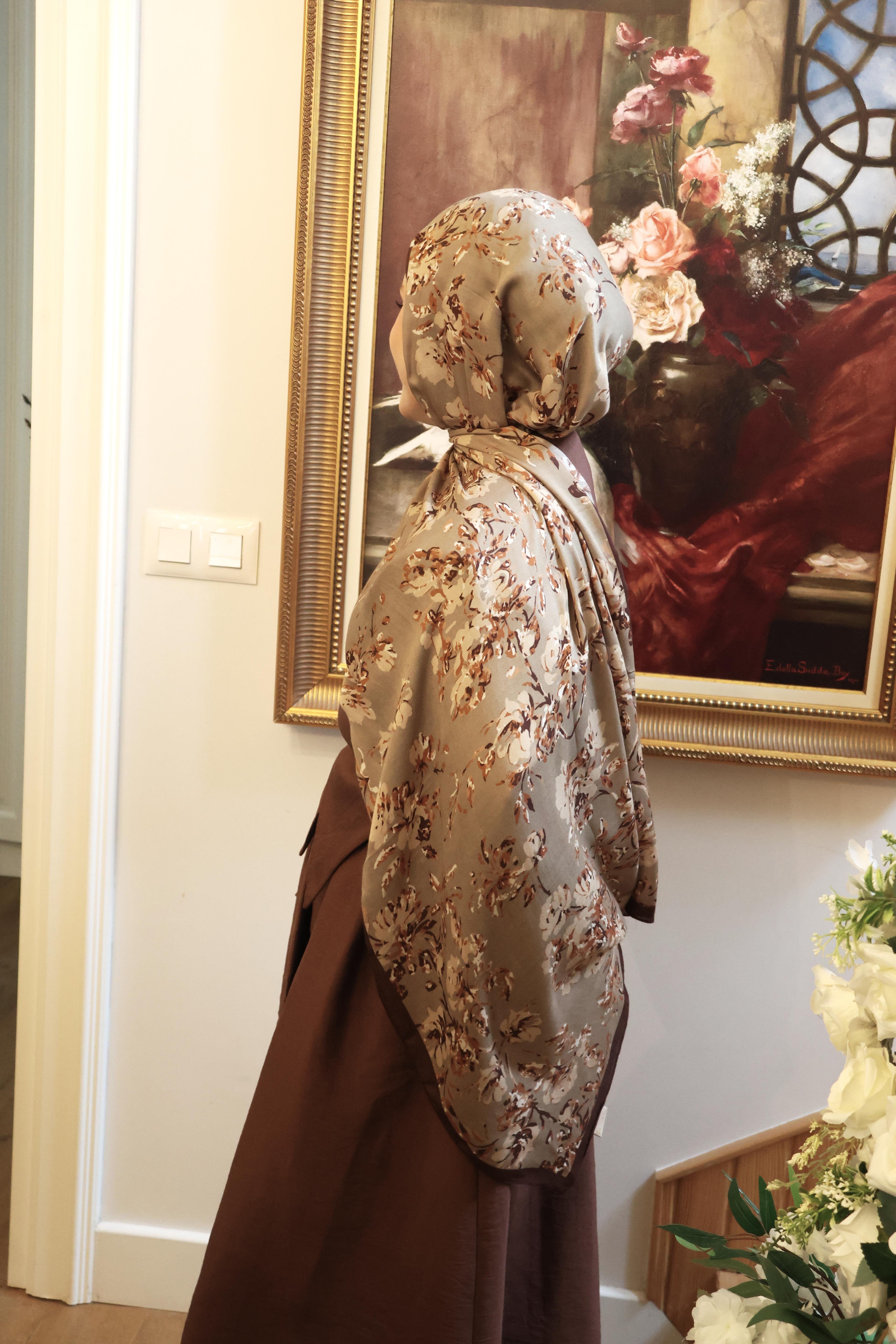 Şalland Vera Desenli Pamuk Viskon Şal KahveVERADSNPAMSAL1000Şalland