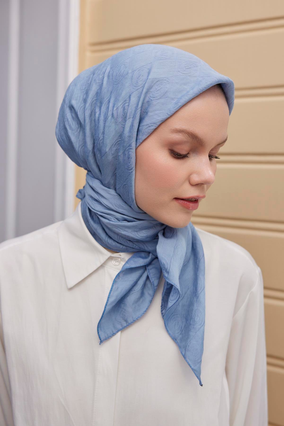 Şalland Viskon Jakar Eşarp Buz MaviŞLLNDVISKONJAKARESARPŞalland