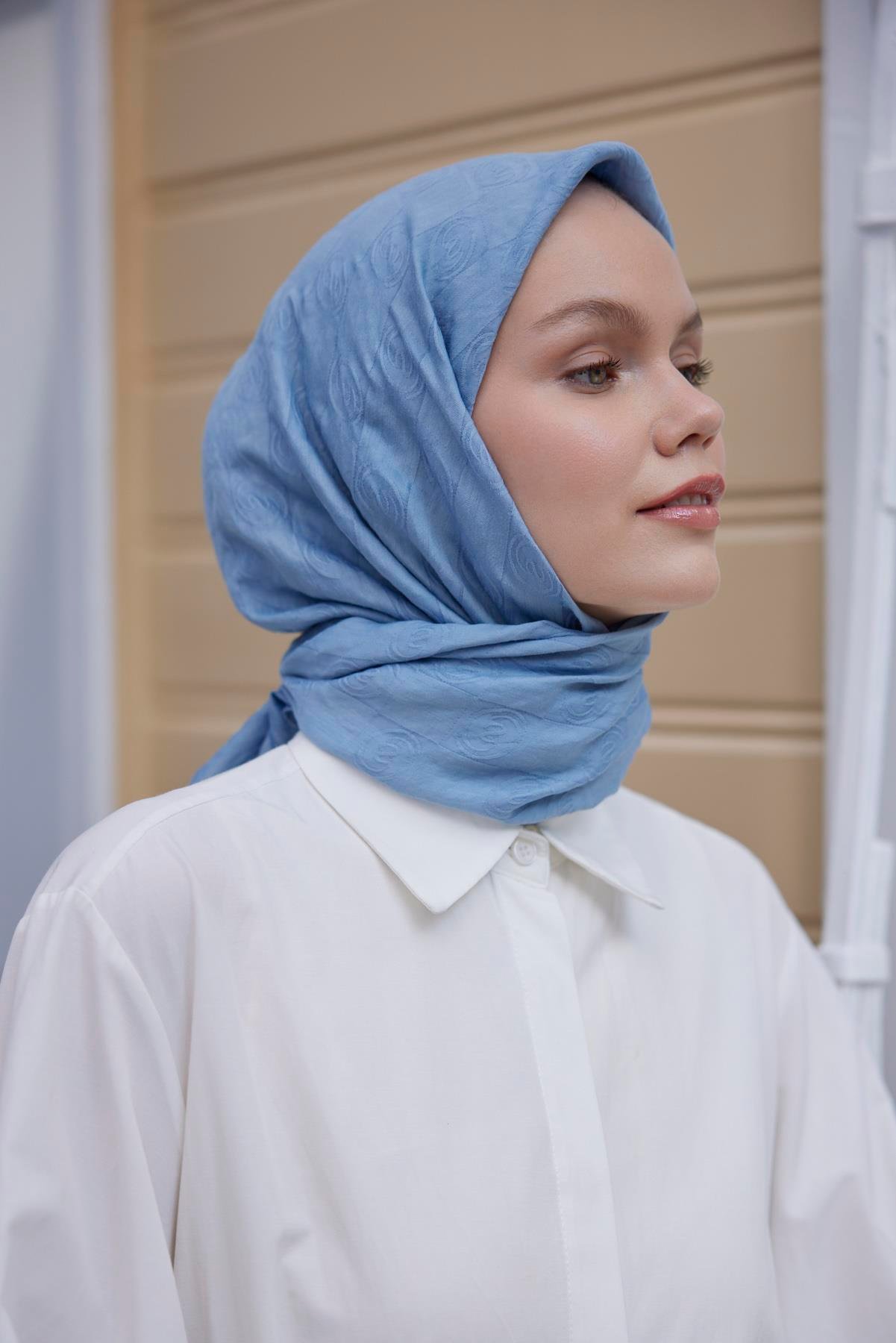 Şalland Viskon Jakar Eşarp Buz MaviŞLLNDVISKONJAKARESARPŞalland