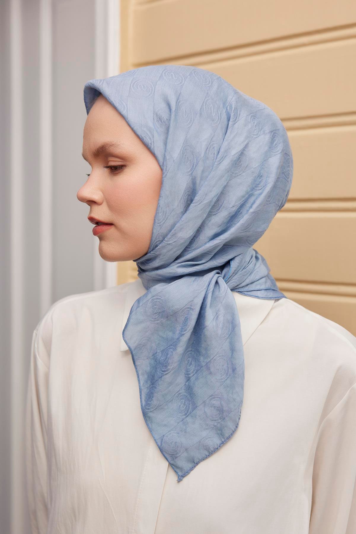 Şalland Viskon Jakar Eşarp Buz MaviŞLLNDVISKONJAKARESARPŞalland