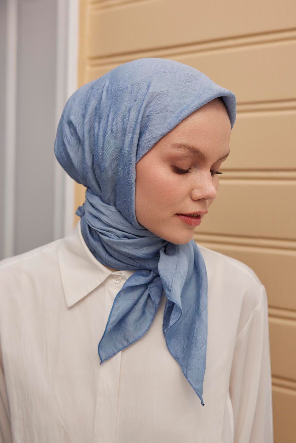 Şalland Viskon Jakar Eşarp Buz MaviŞLLNDVISKONJAKARESARPŞalland