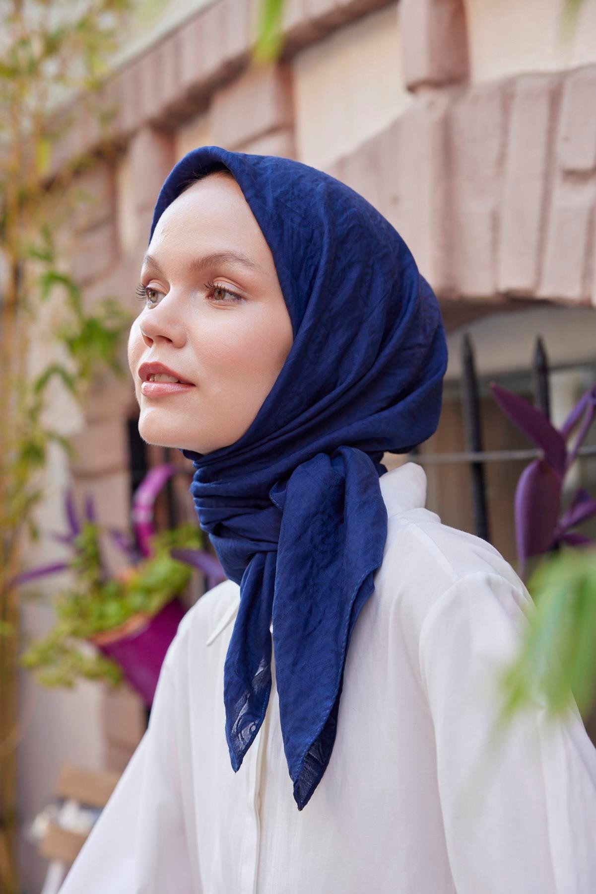 Şalland Viskon Jakar Eşarp LacivertŞLLNDVISKONJAKARESARPŞalland