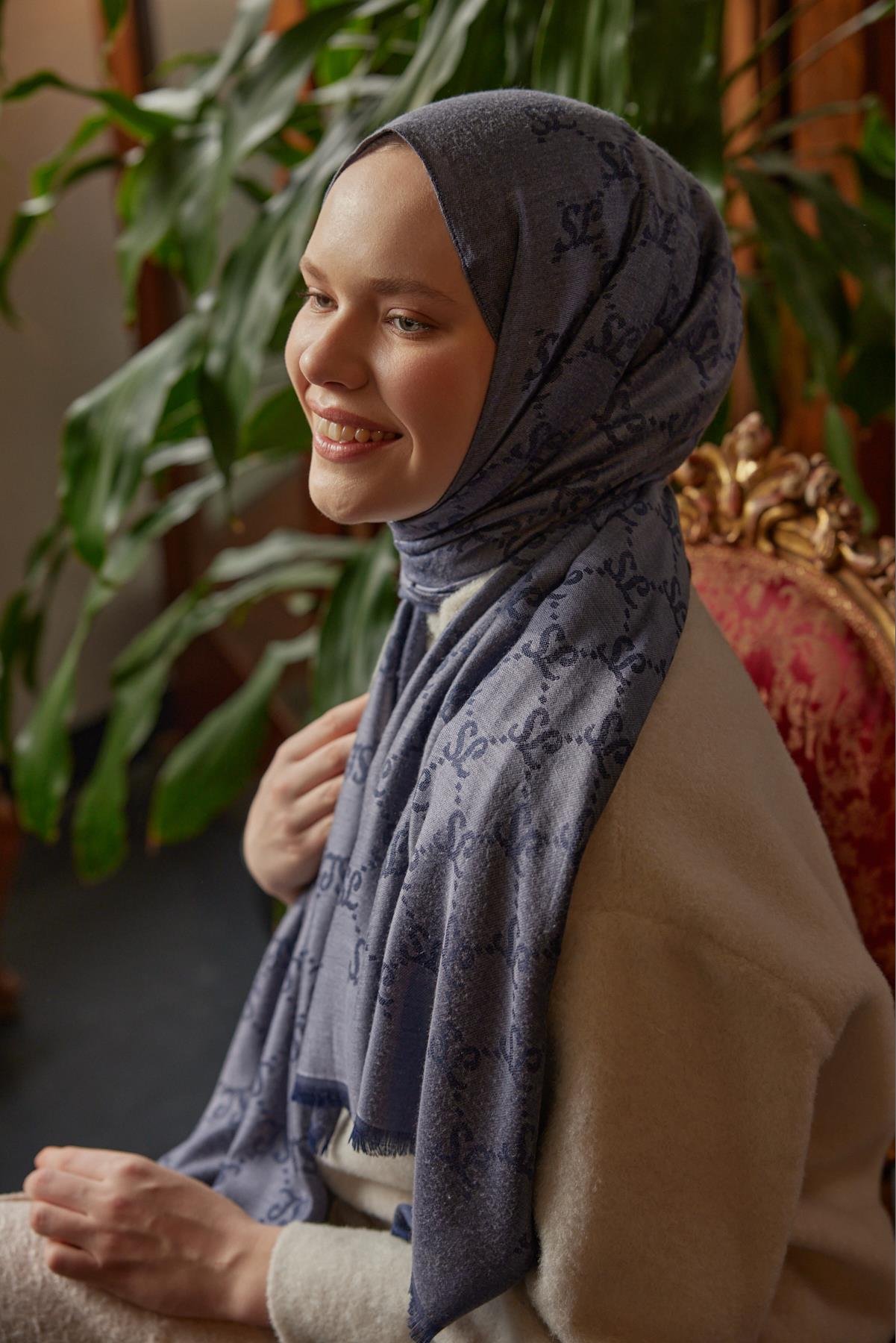 Şalland Yün Kaşmir Şal LacivertYUNKASMIRSAL1000Şalland