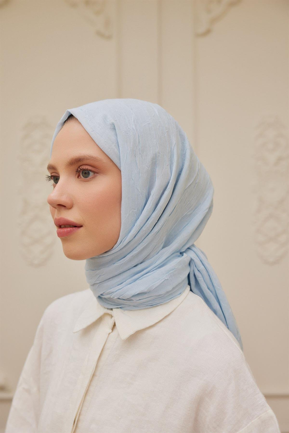 Viskon Kraş Şal Buz Mavivskkra0033Şalland