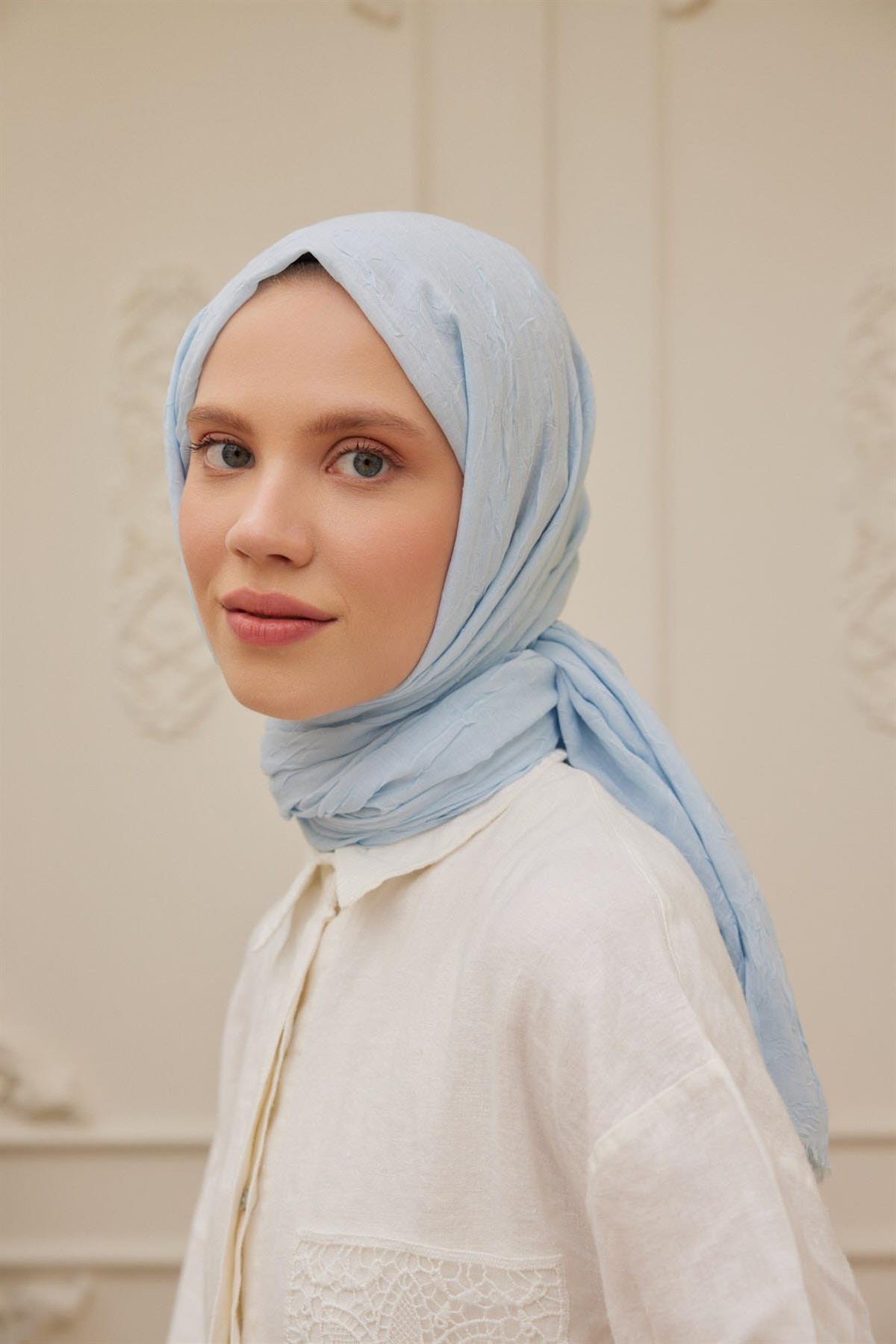 Viskon Kraş Şal Buz Mavivskkra0033Şalland