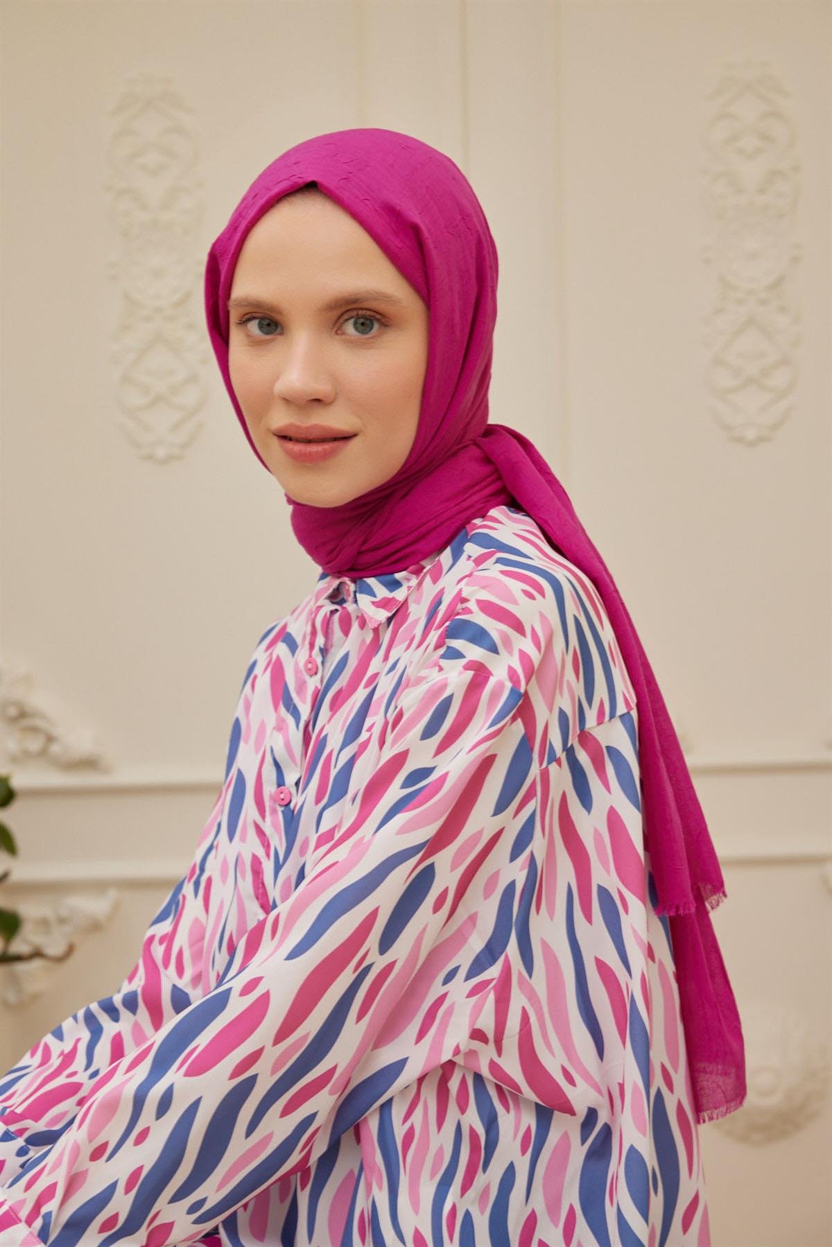 Viskon Kraş Şal Fuşyavskkra0001Şalland