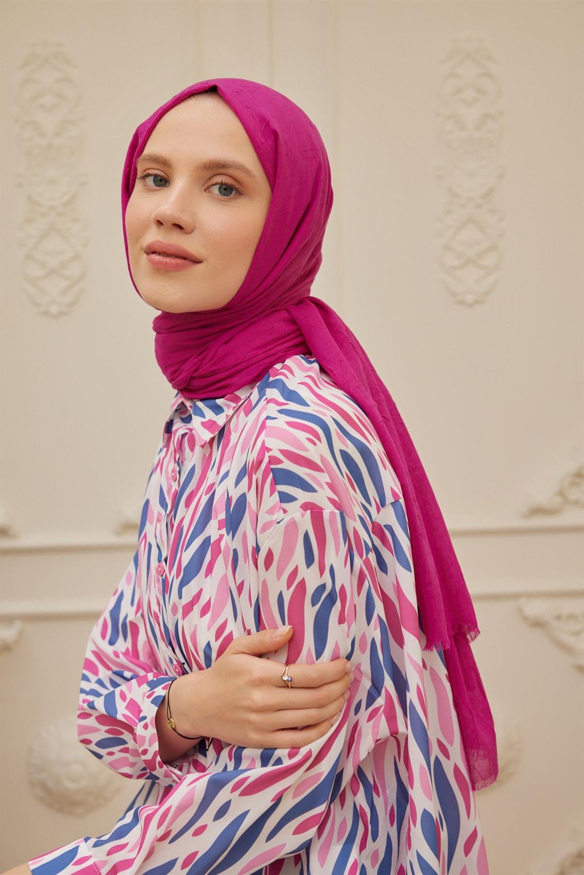 Viskon Kraş Şal Fuşyavskkra0001Şalland