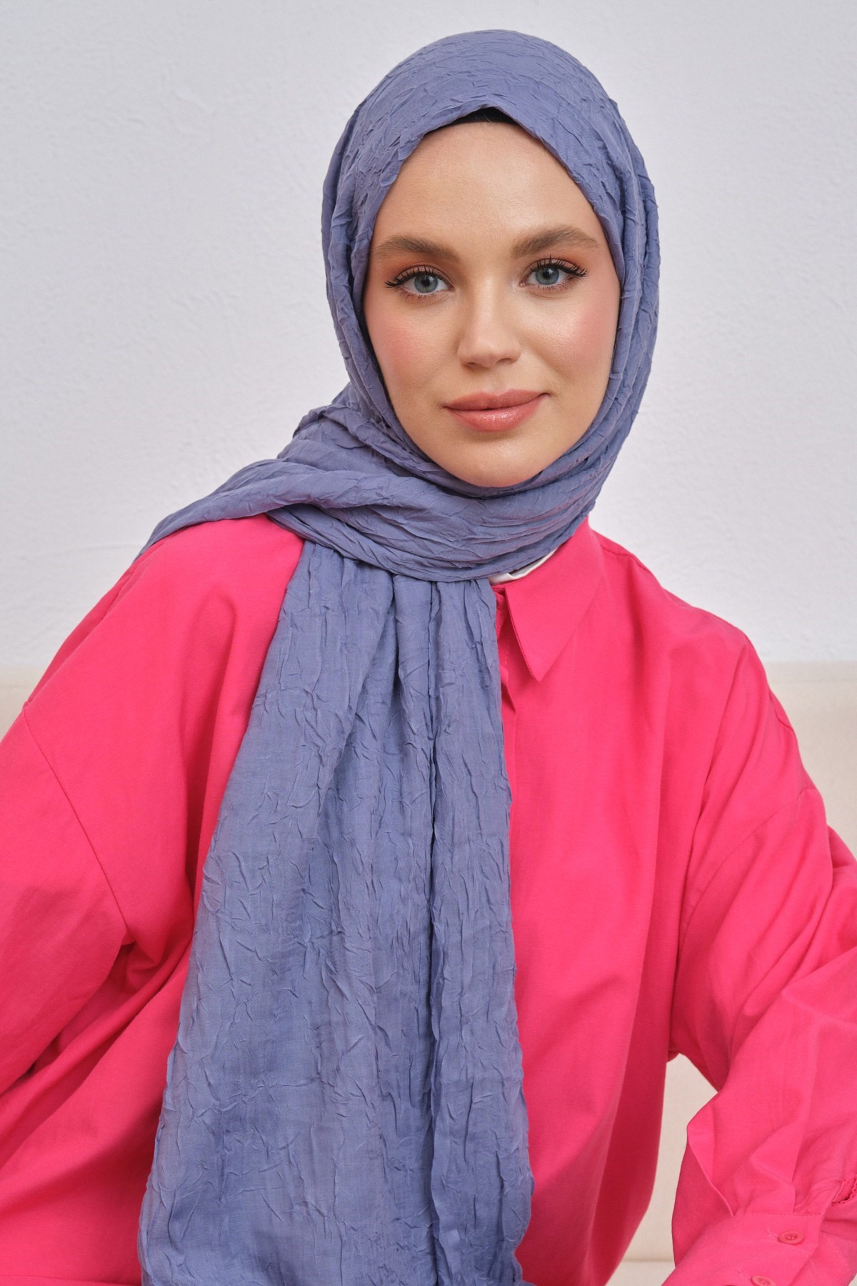 Viskon Kraş Şal Kot Mavivskkra0004Şalland