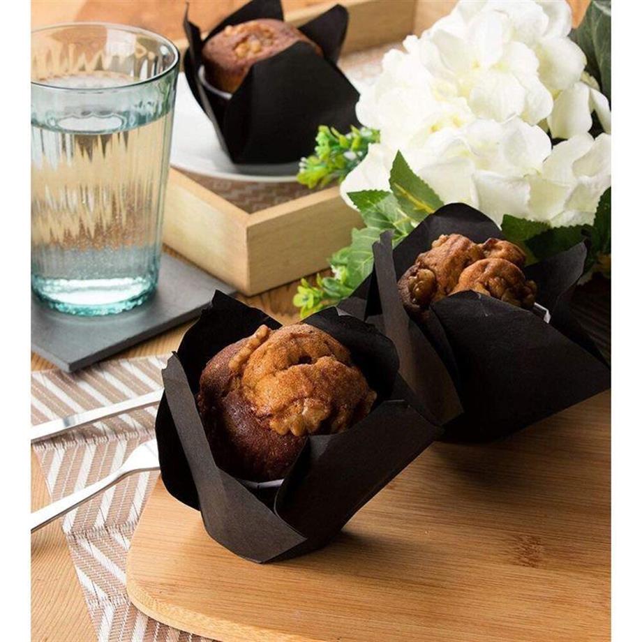 Bens Tulip Kek Kalıbı 160/50 Siyah 200'lü