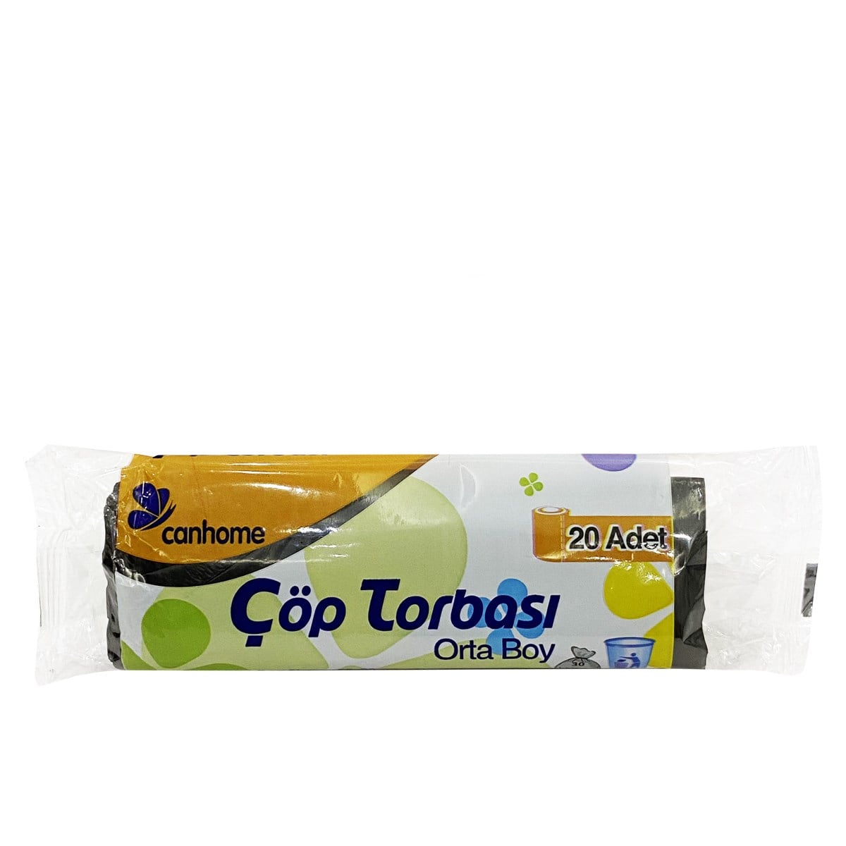 Canhome Çöp Torbası Orta Boy Siyah 55x60 cm 20 Adetlik (Akt. )
