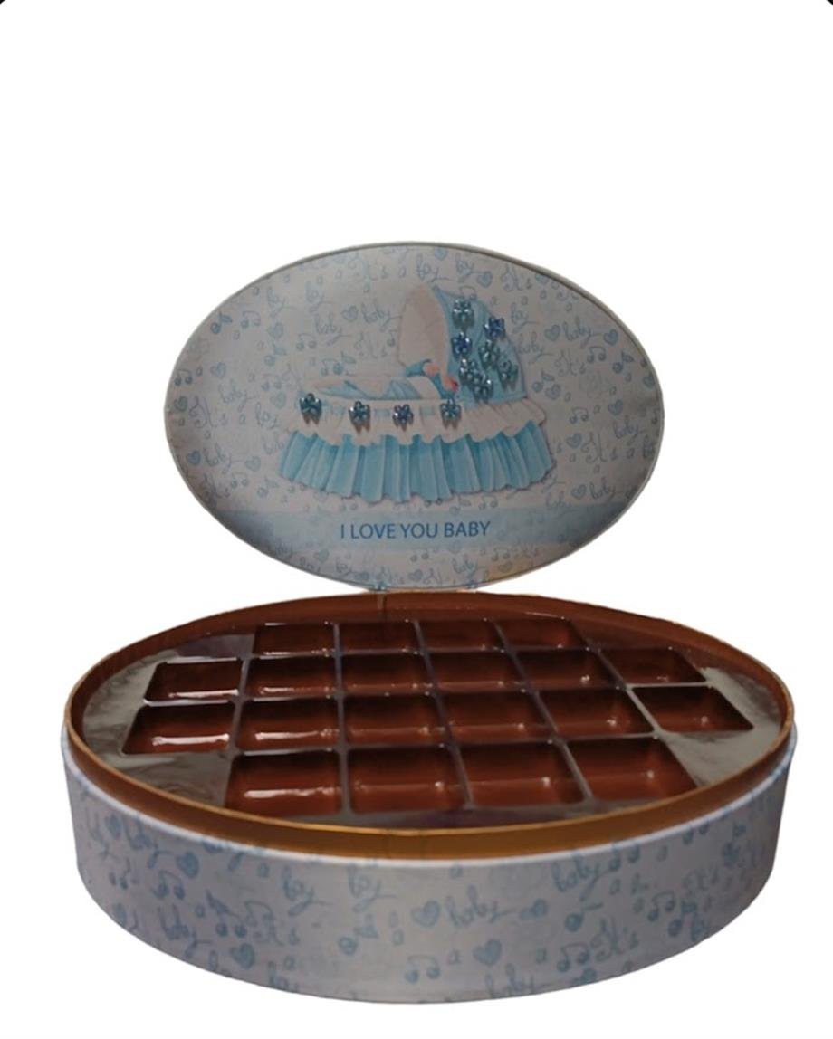 Çikolata Kutusu Mavi Oval BER-759